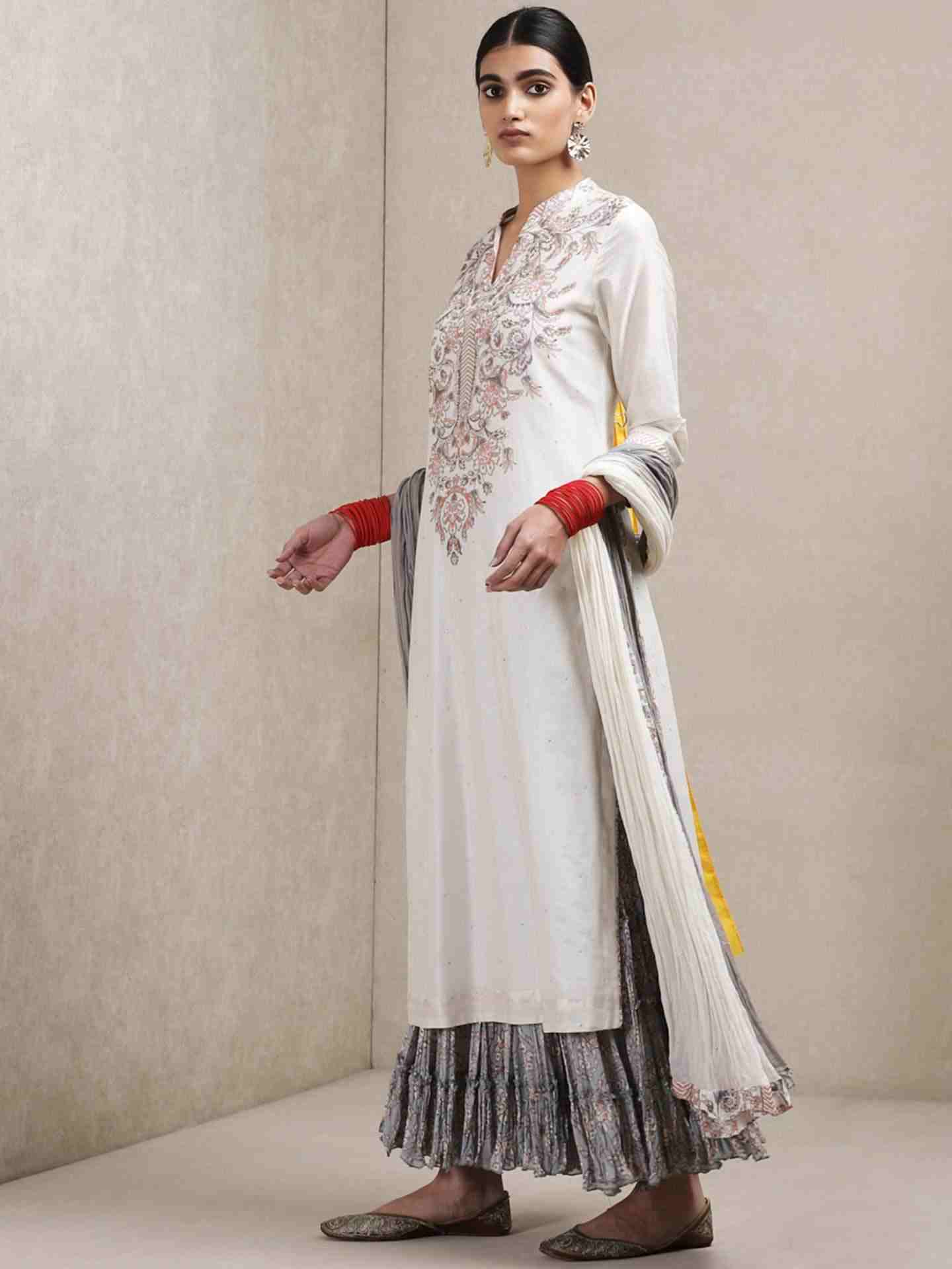 Ivory Urja And Ulfat Chanderi Sharara Set