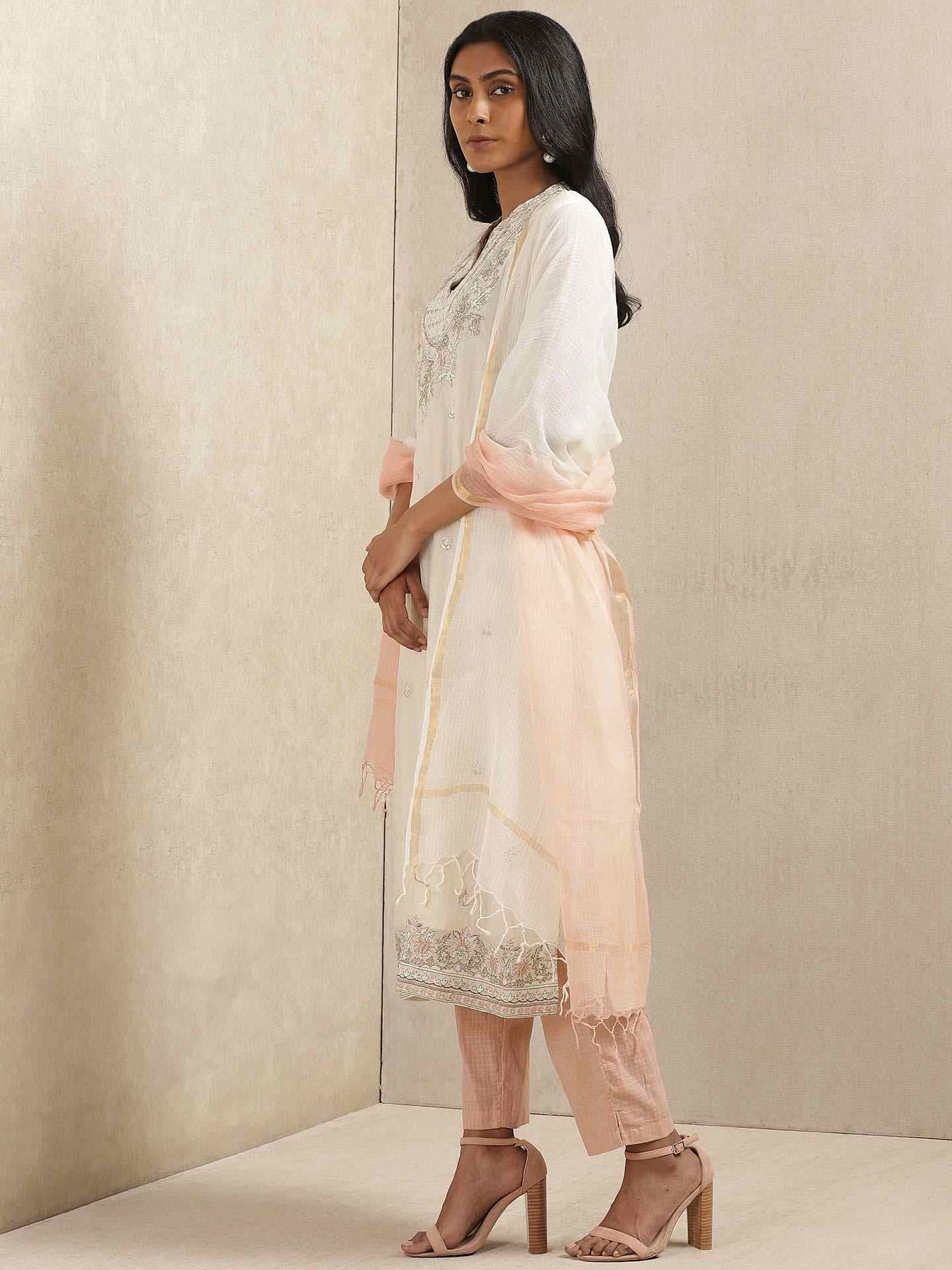 Ivory Rasbhari Chanderi Suit Set