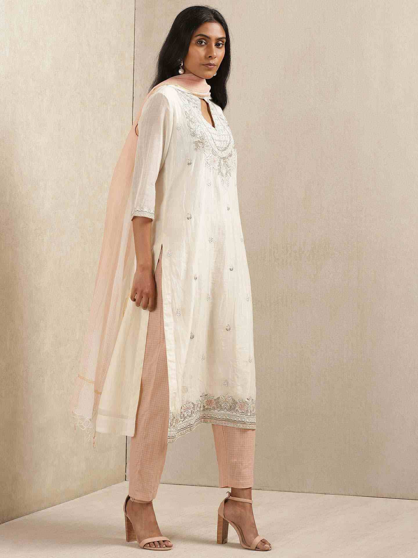 Ivory Rasbhari Chanderi Suit Set