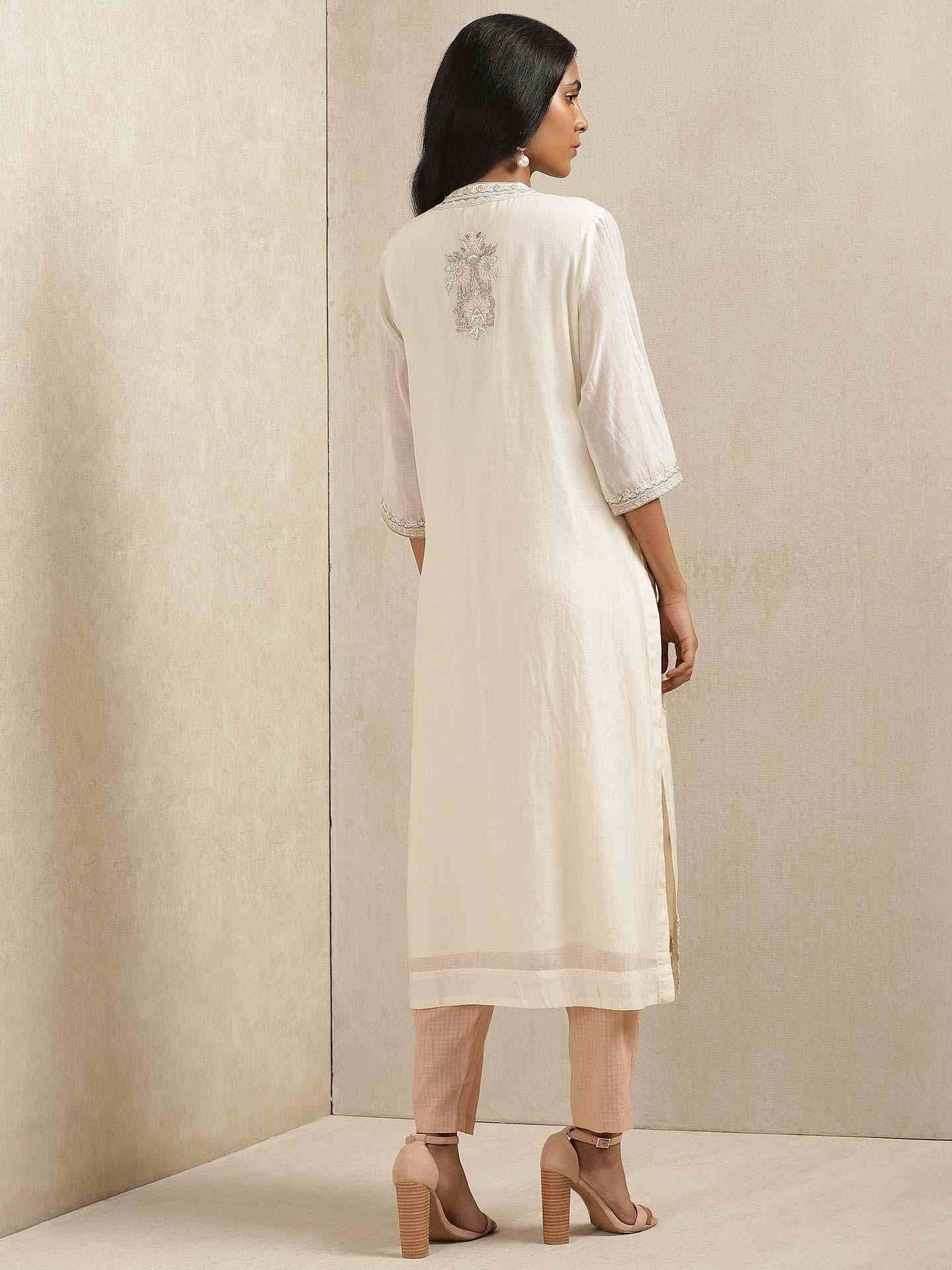 Ivory Rasbhari Chanderi Suit Set