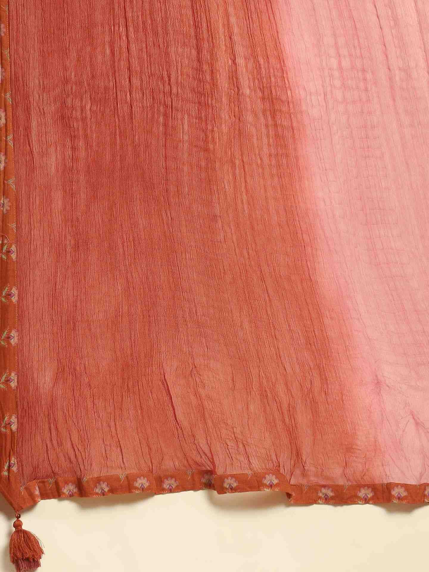 Rust Fantastica Chanderi Sharara Set