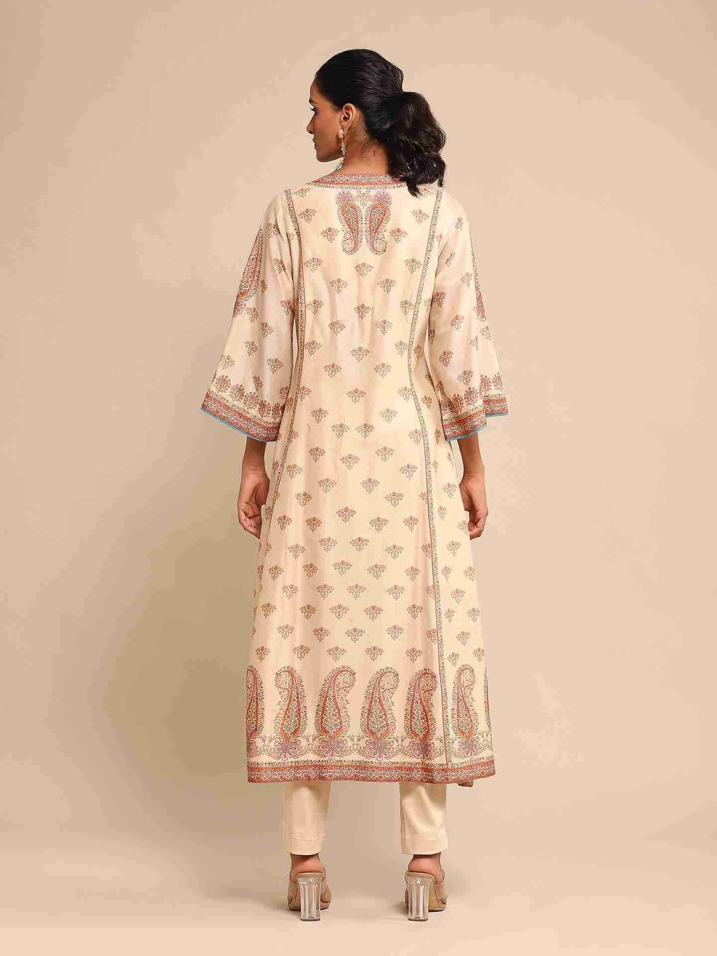 Off White Chanderi Suit Set