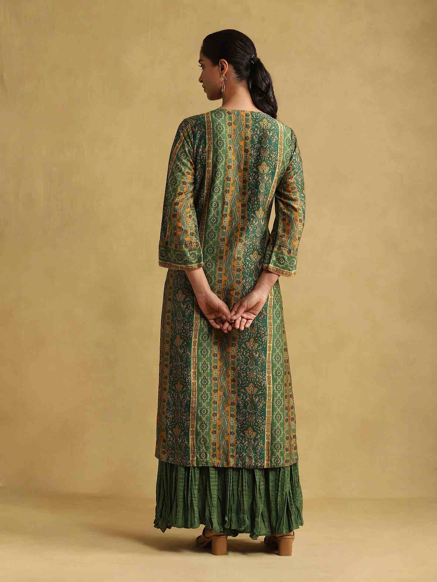 Green Meenakari Suit Set