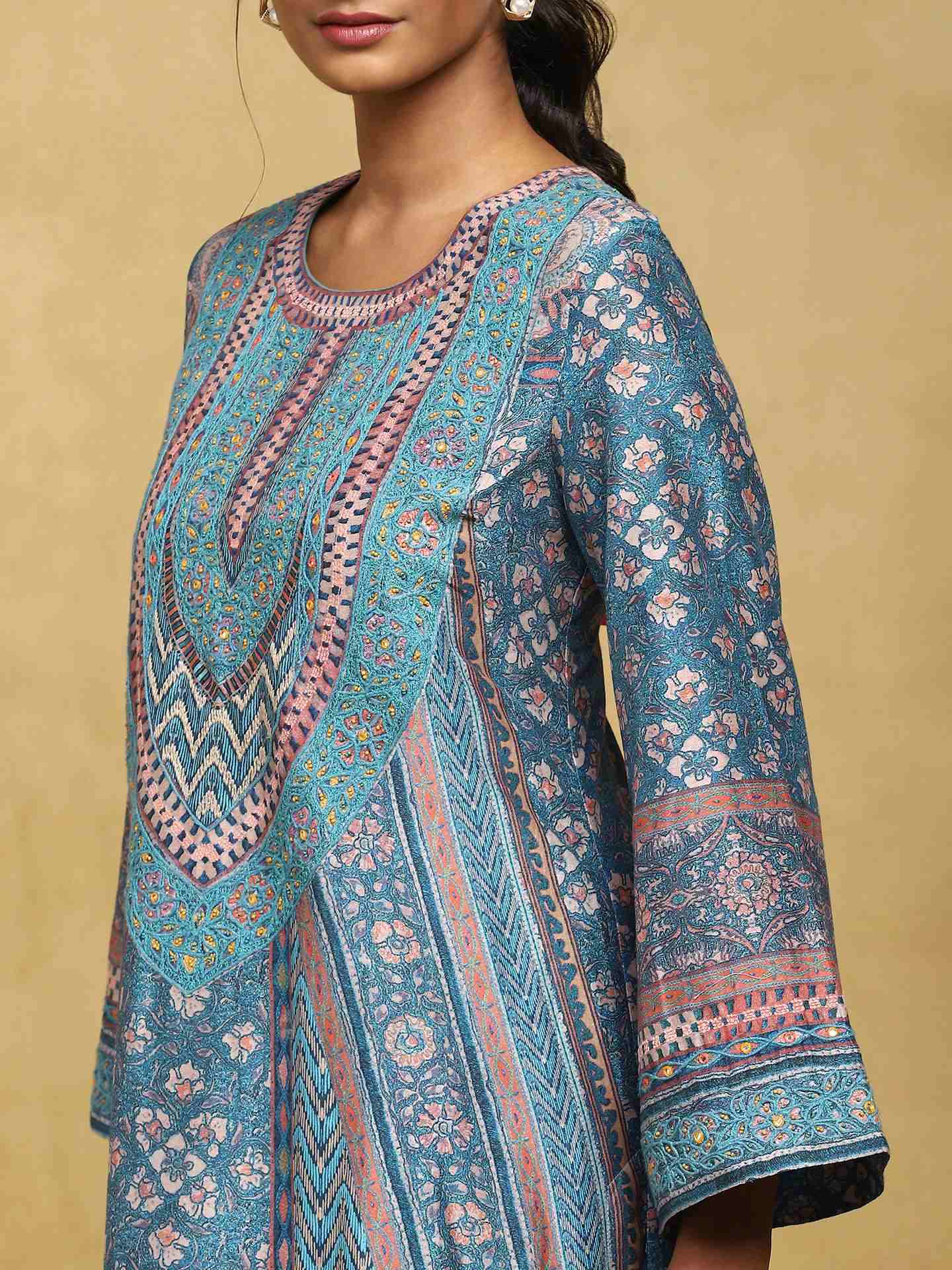 Blue Multan Crepe Suit Set