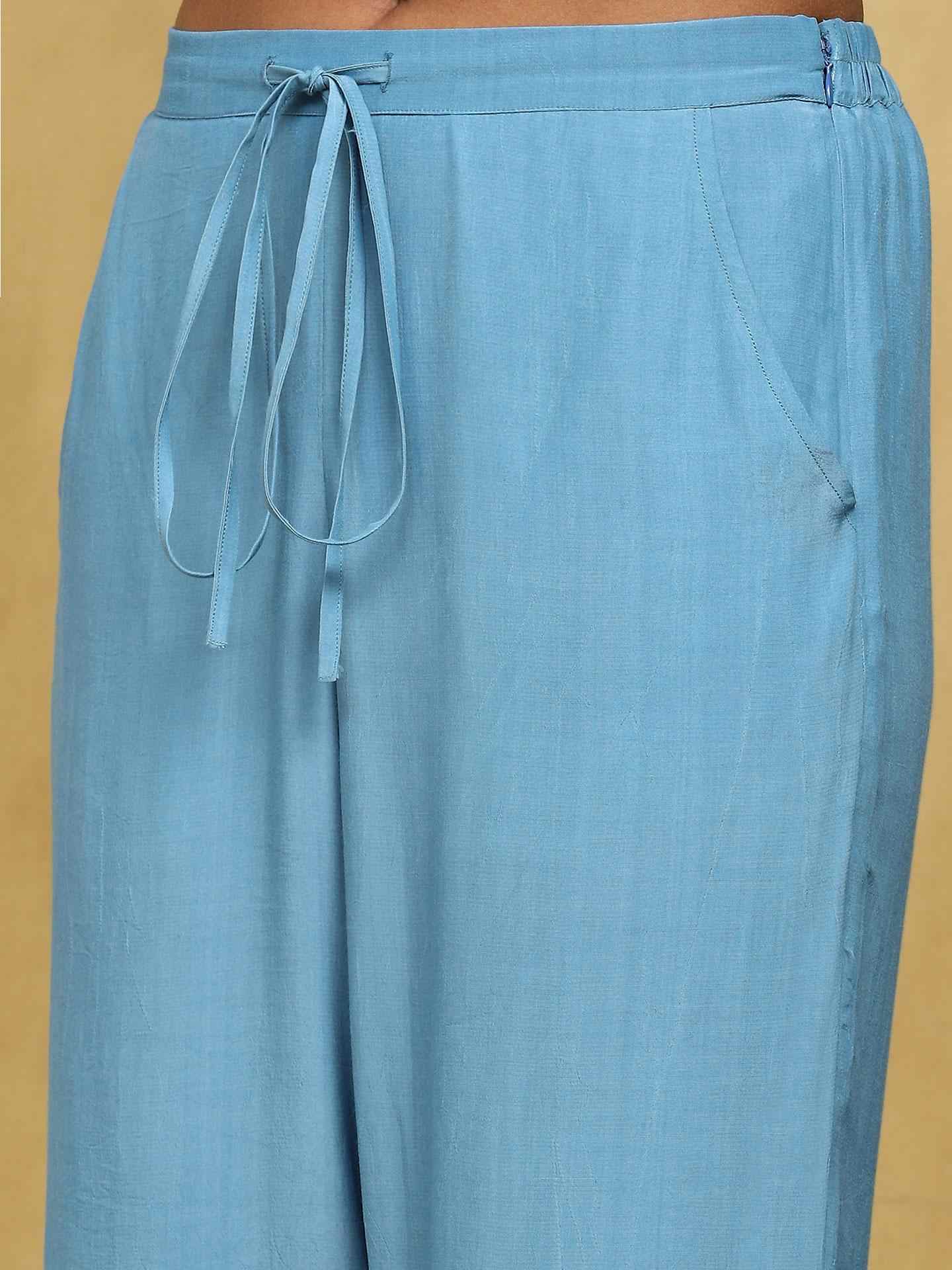 Blue Multan Crepe Suit Set