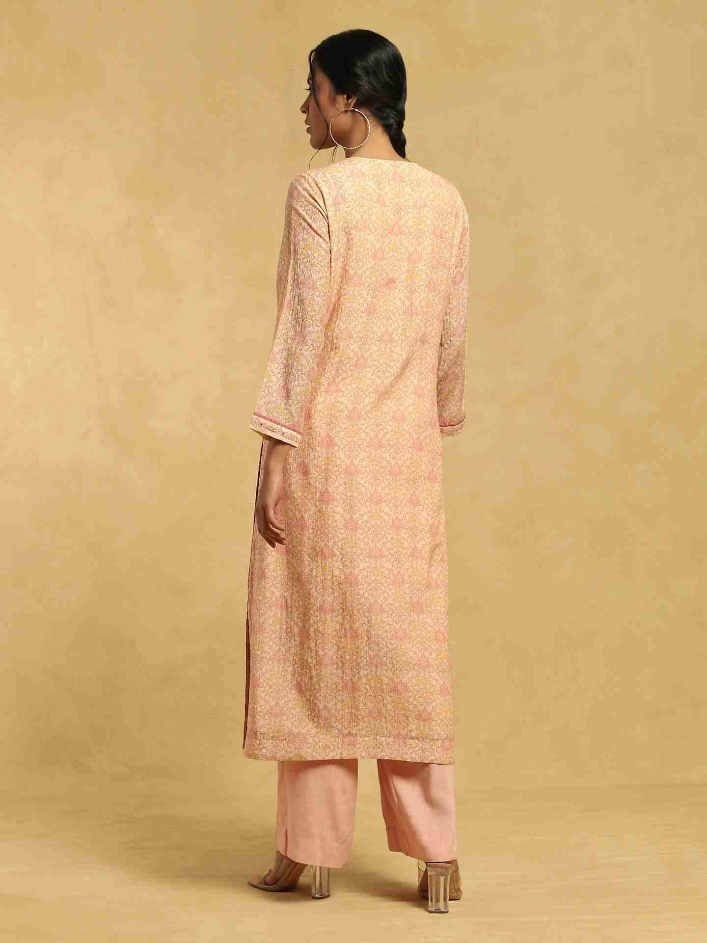 Beige Ashoka Chanderi Suit Set