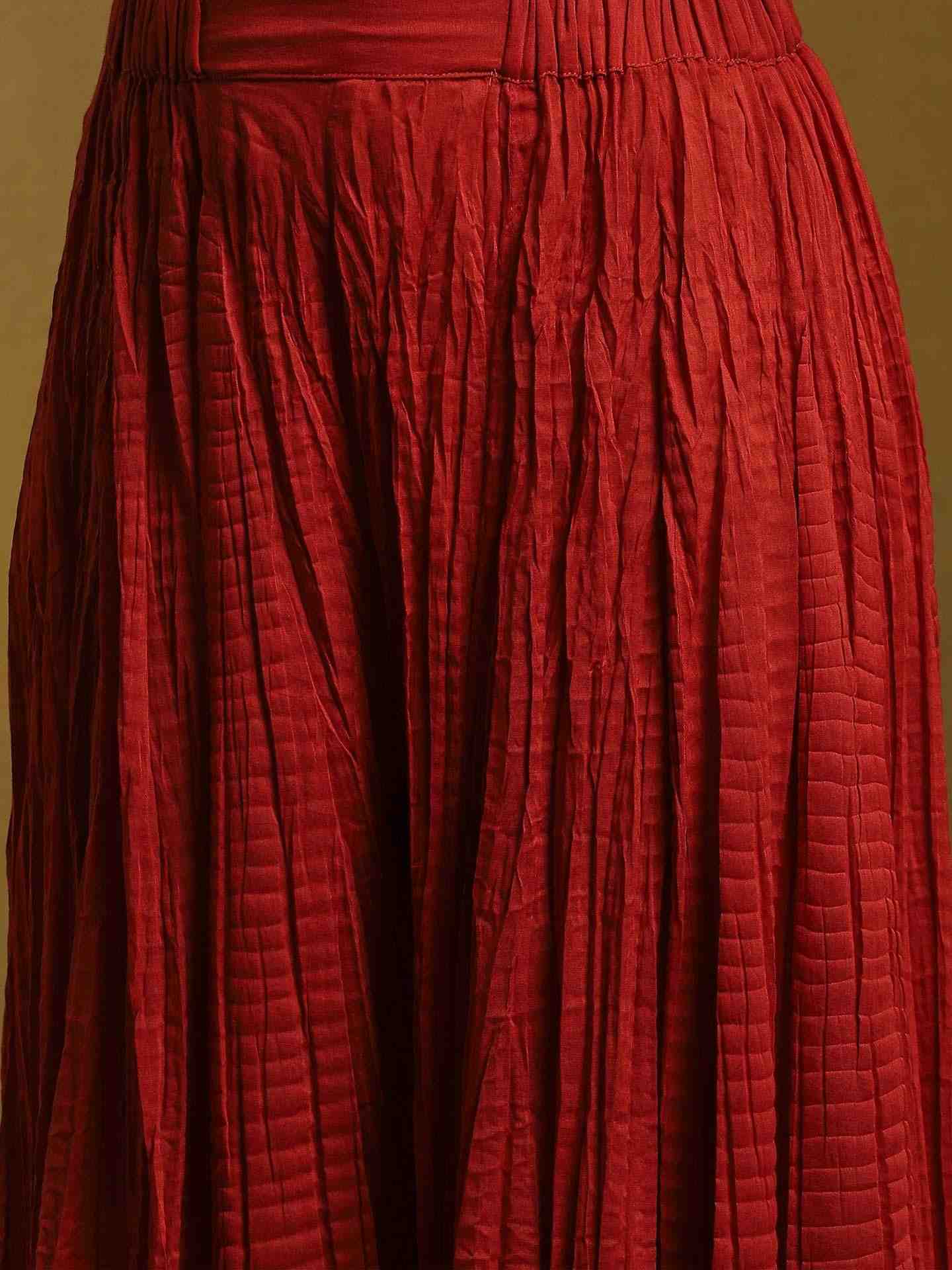 Rust Glitch Chanderi Sharara Set