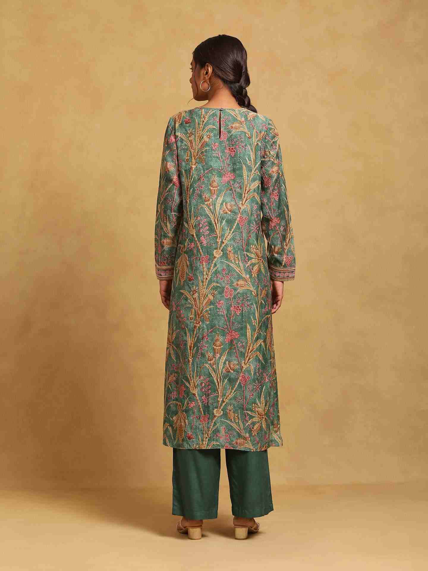 Green Julia Chanderi Suit Set