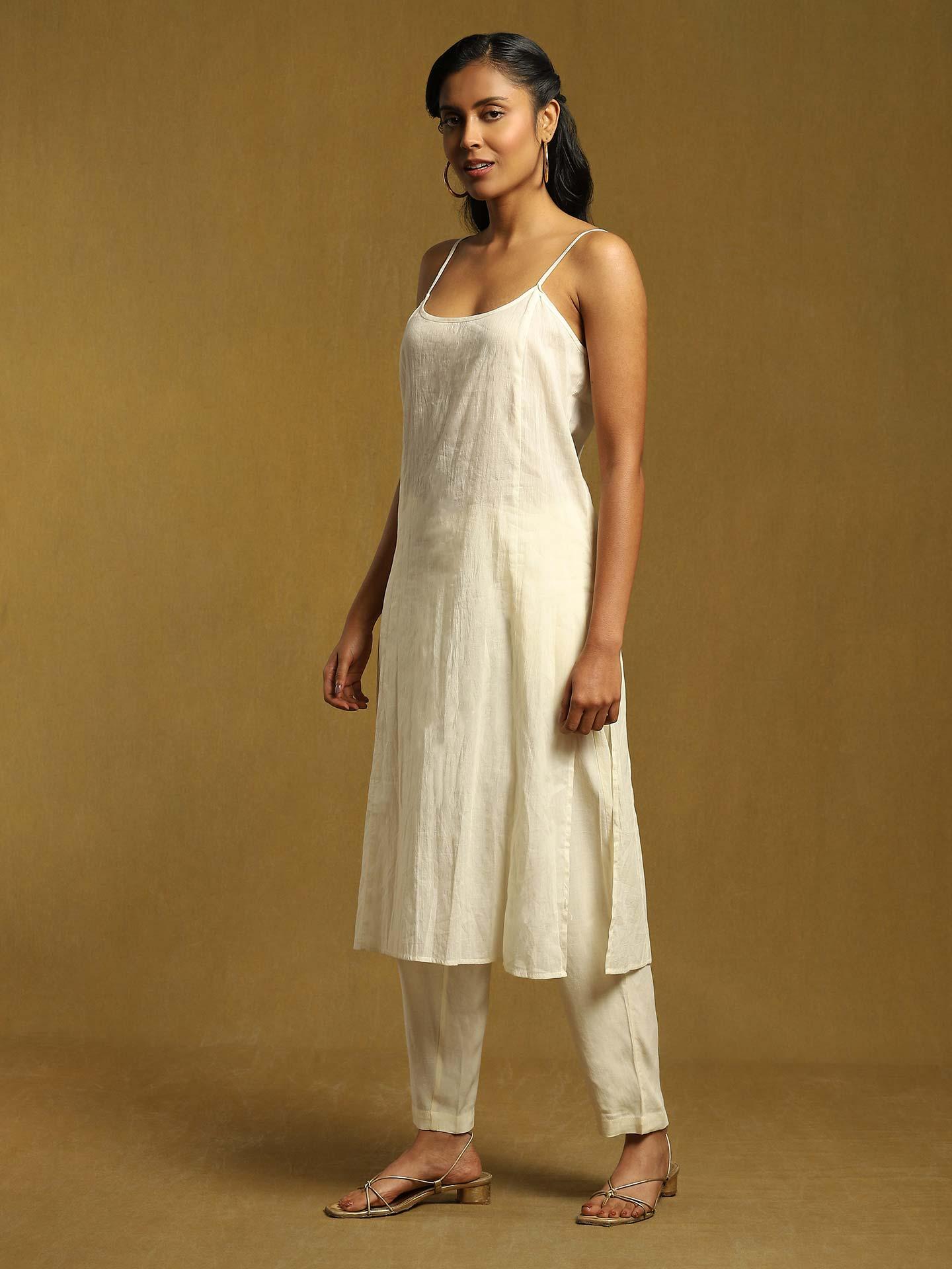 Off White Baadal Chanderi Suit Set