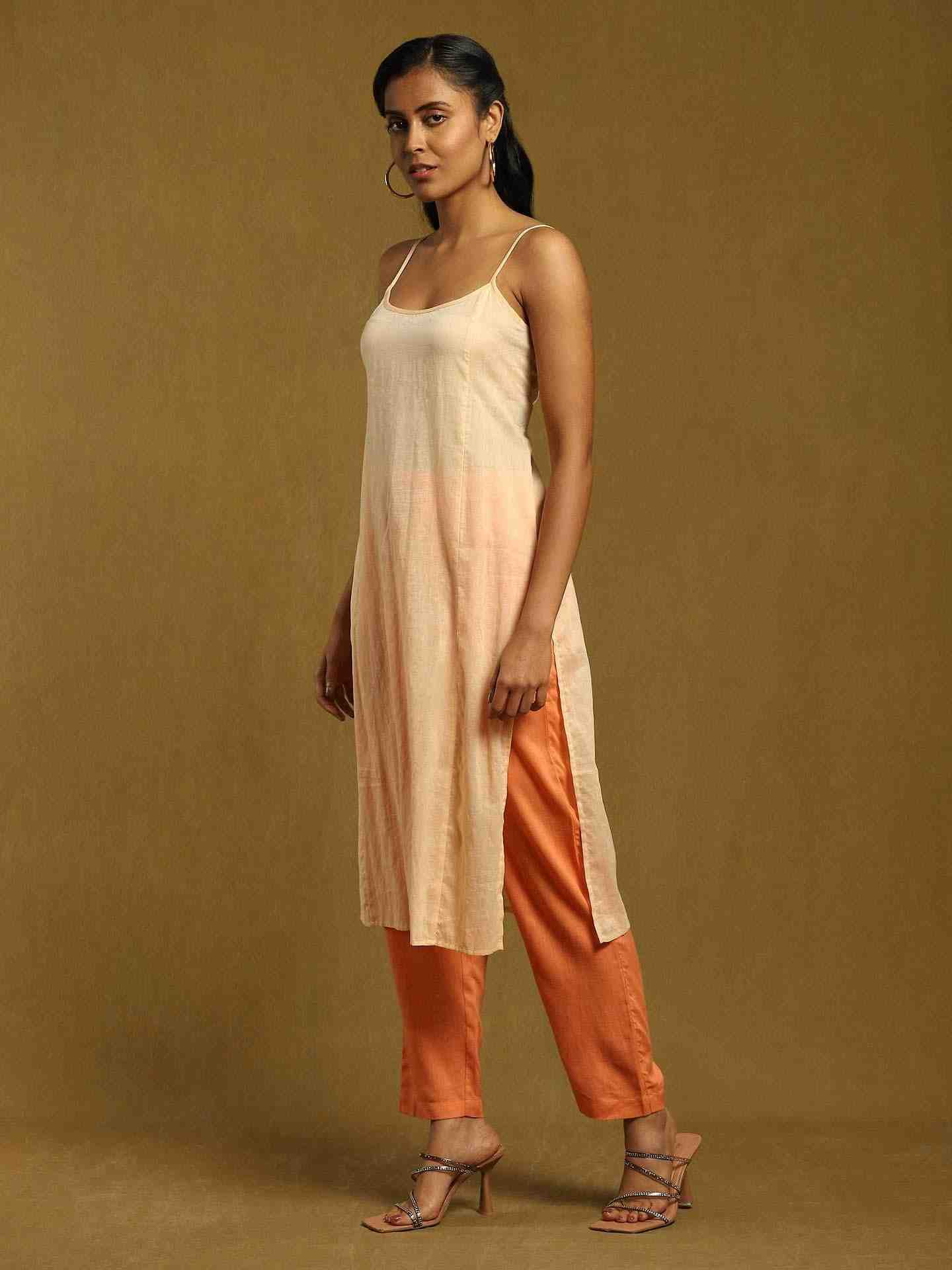 Peach Baadal Chanderi Suit Set