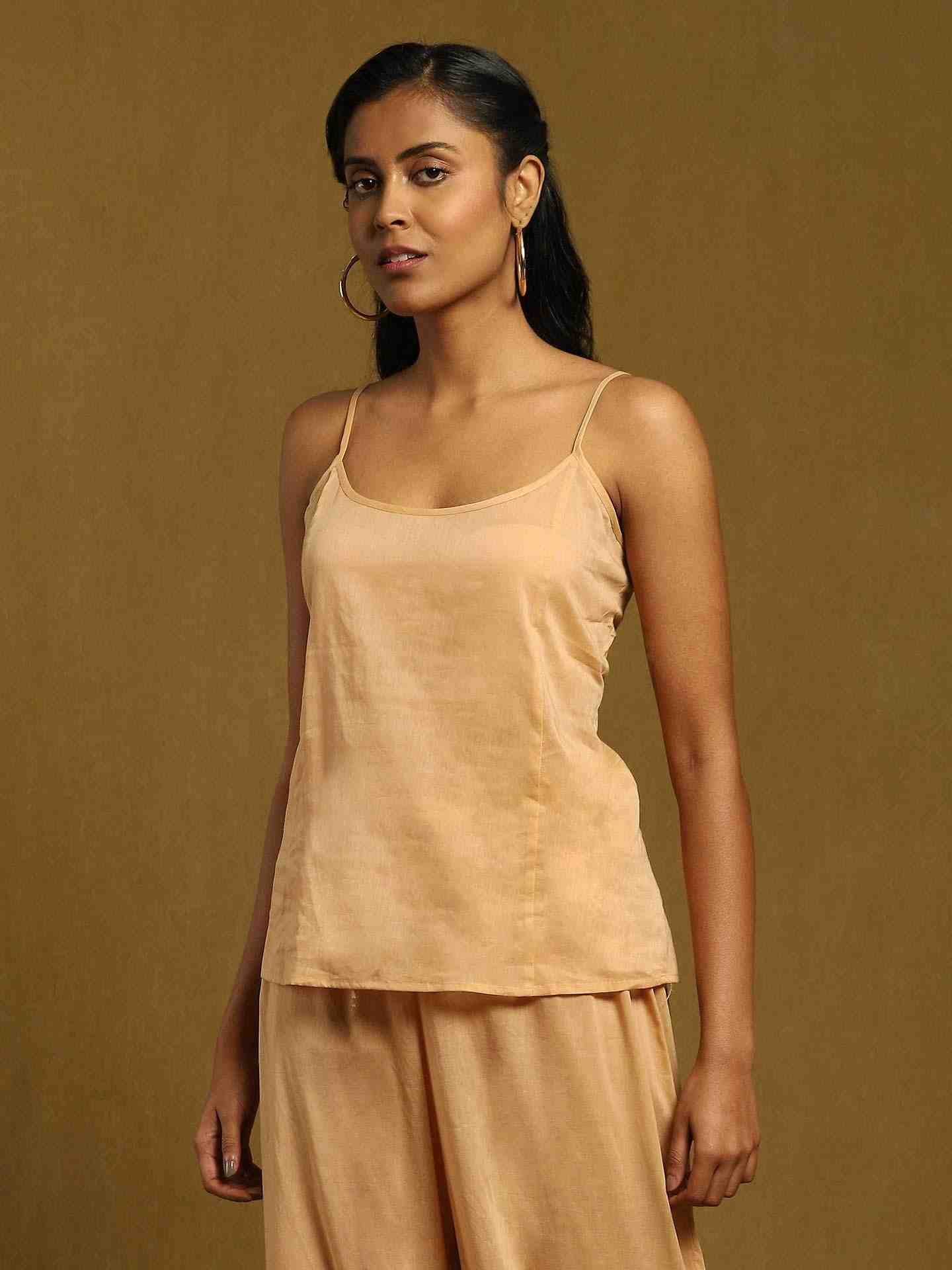 Peach Baadal Chanderi Sharara Set