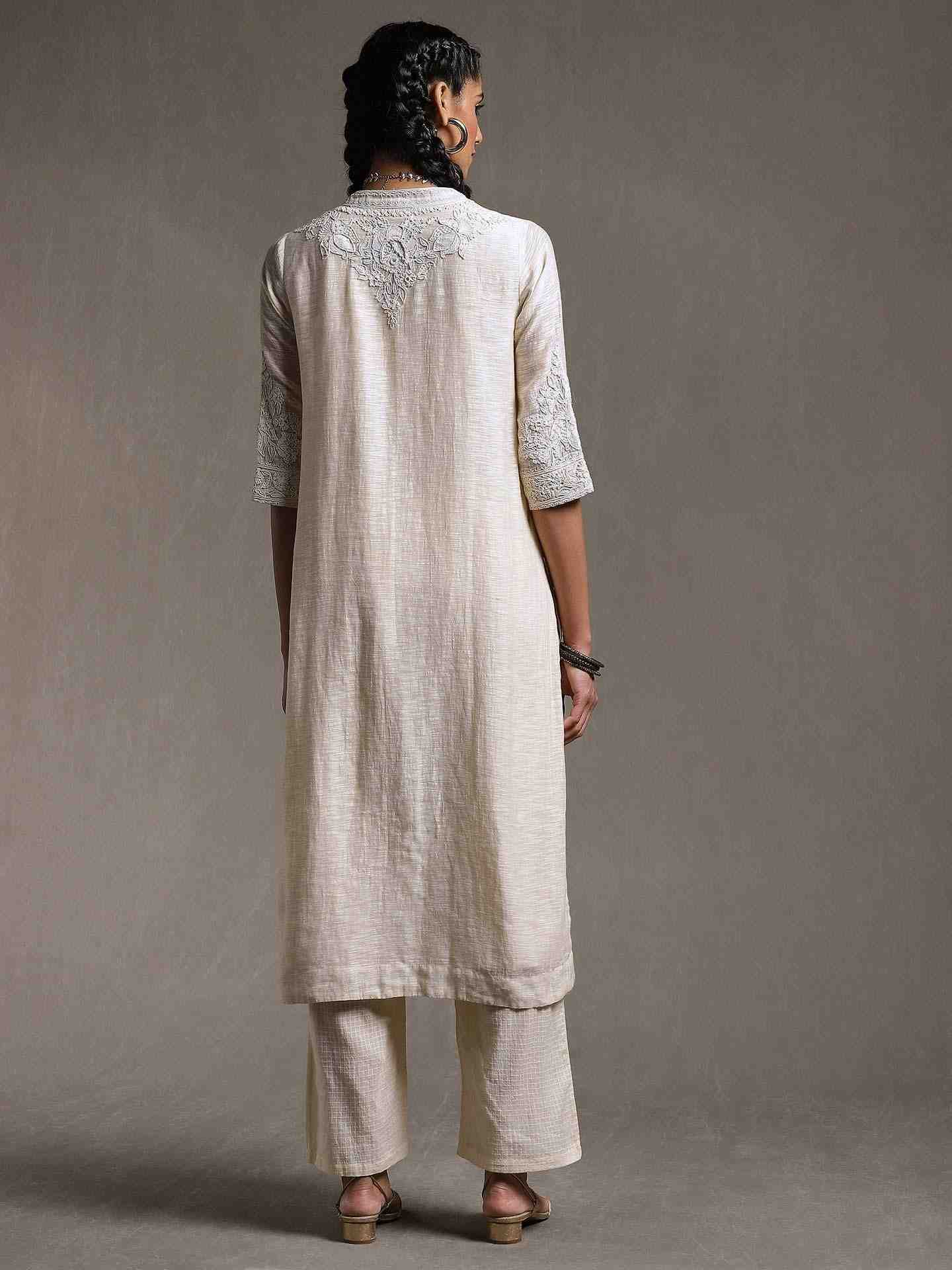 Ivory Soha Chanderi Suit Set