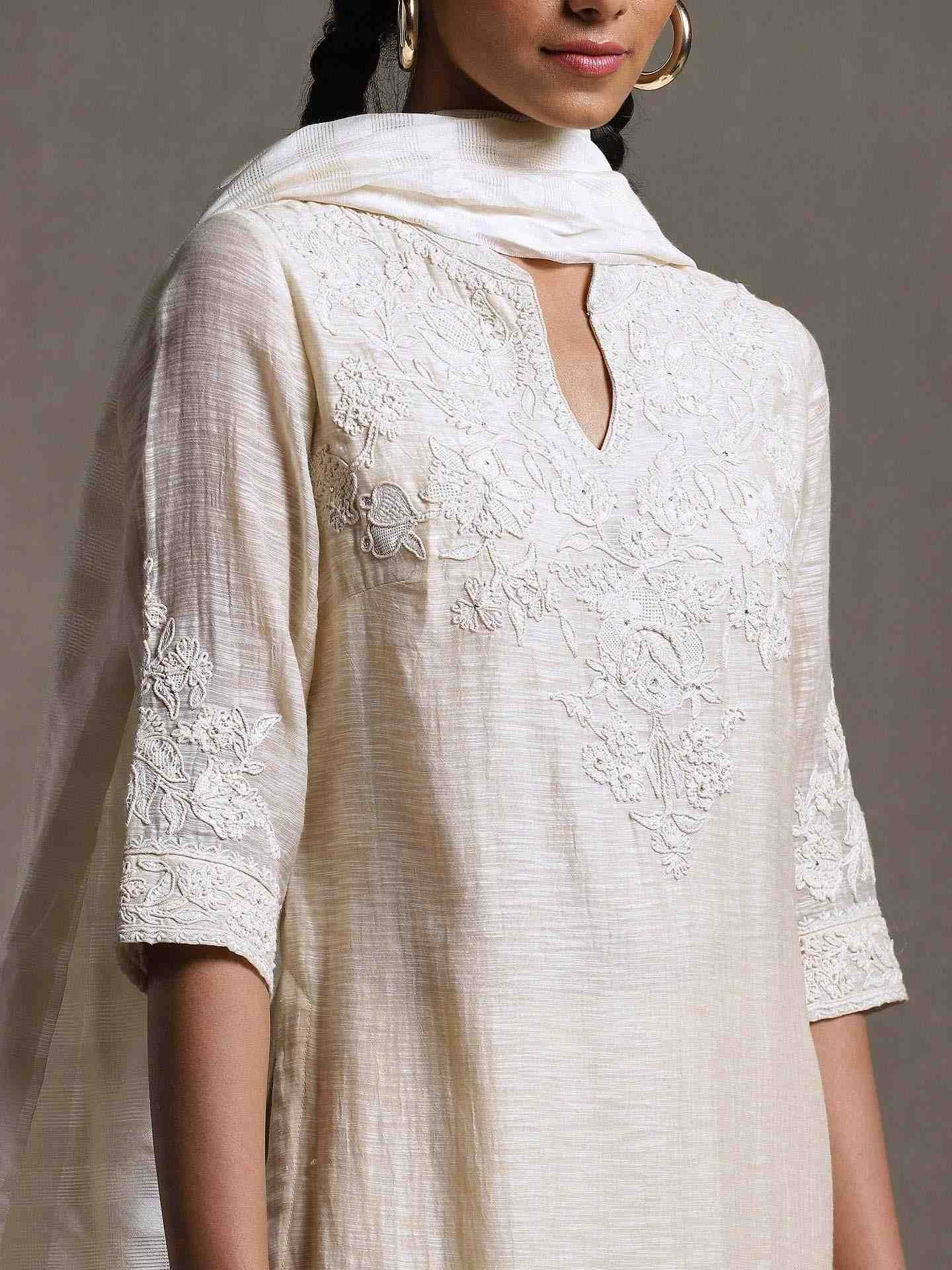 Ivory Soha Chanderi Suit Set