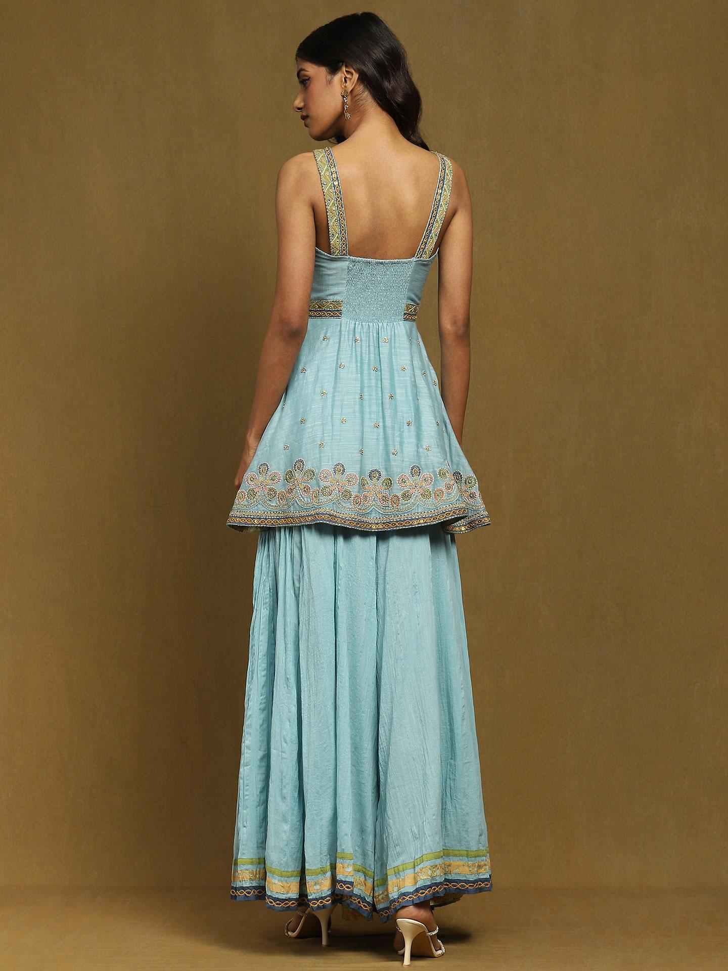 Blue Zaiba Sharara Suit