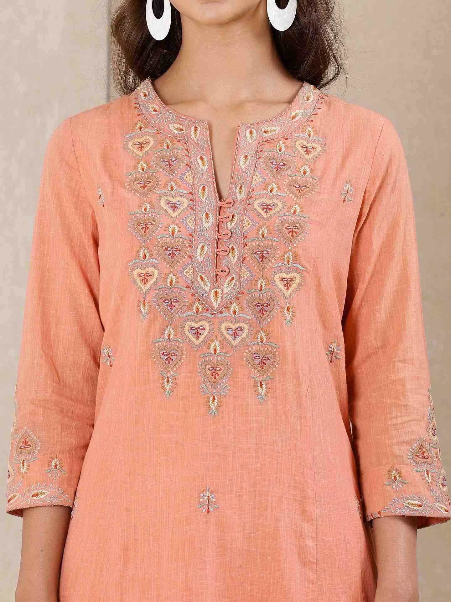 Coral Paan Cotton Suit Set