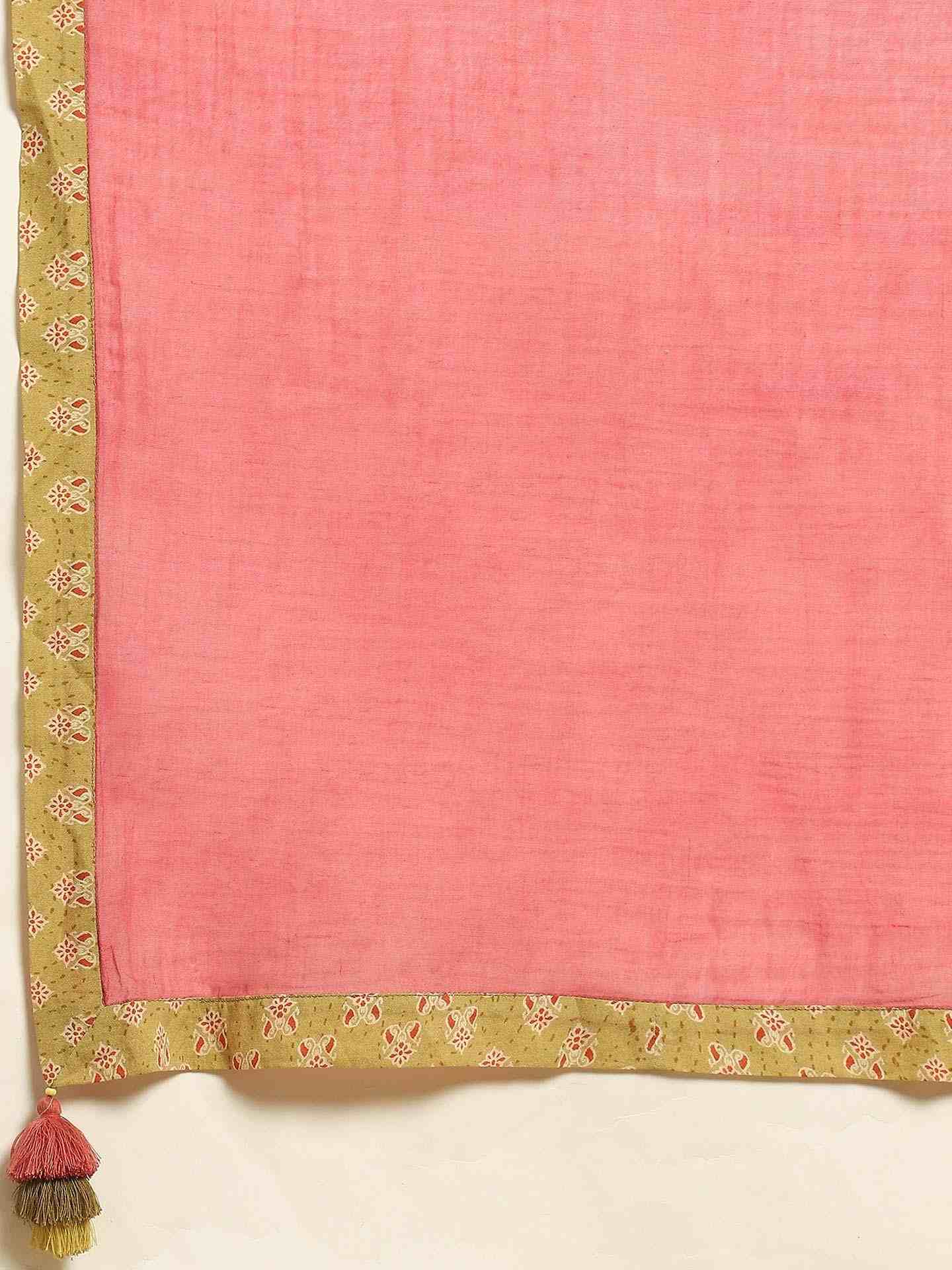Green Jharoka Cotton Suit Set