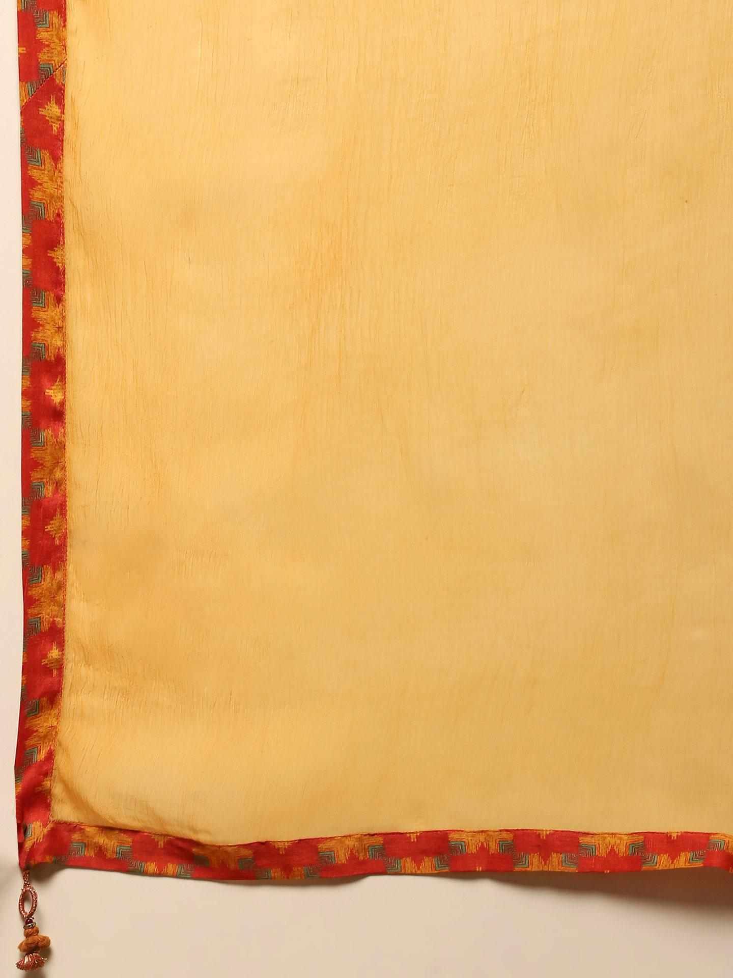 Red Phulkari Suit Set