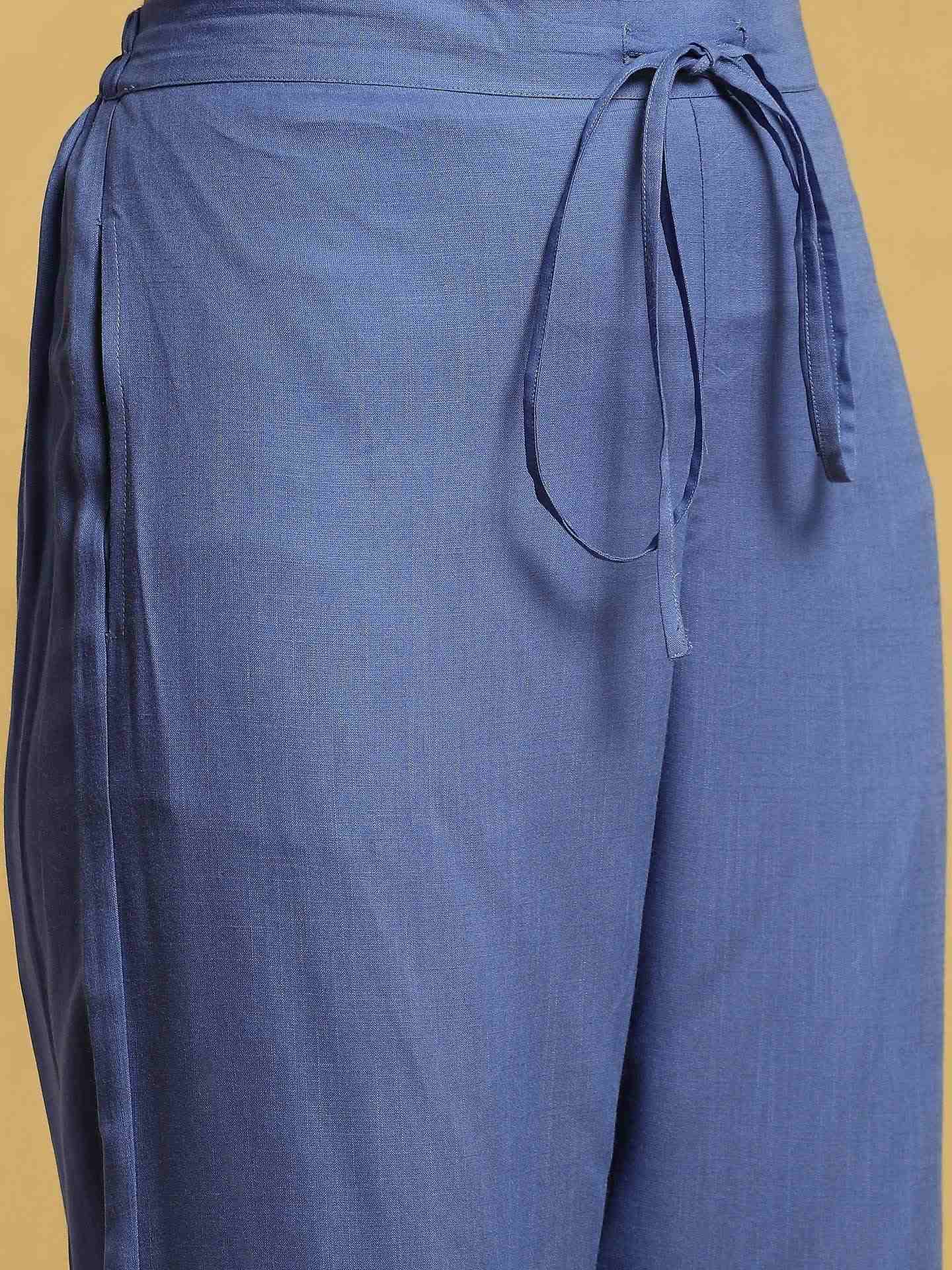 Blue Greece Cotton Anarkali Suit Set