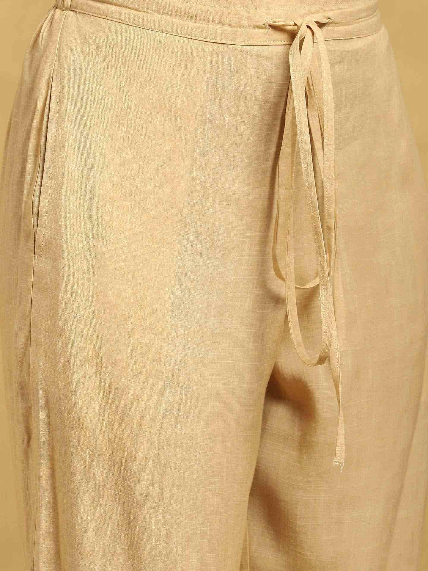 Ecru Greece Cotton Anarkali Suit Set