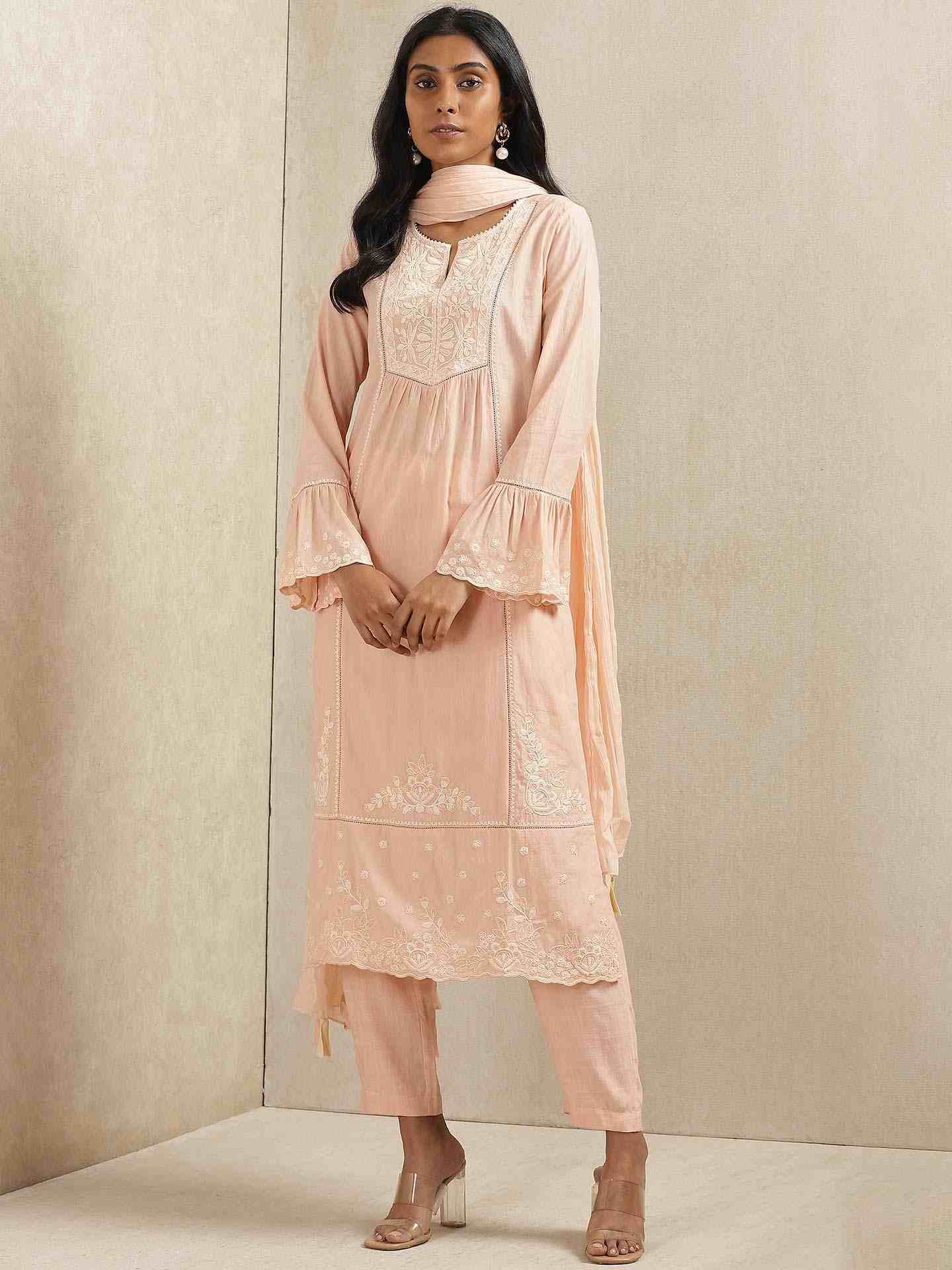 Peach Lily Cotton Suit Set