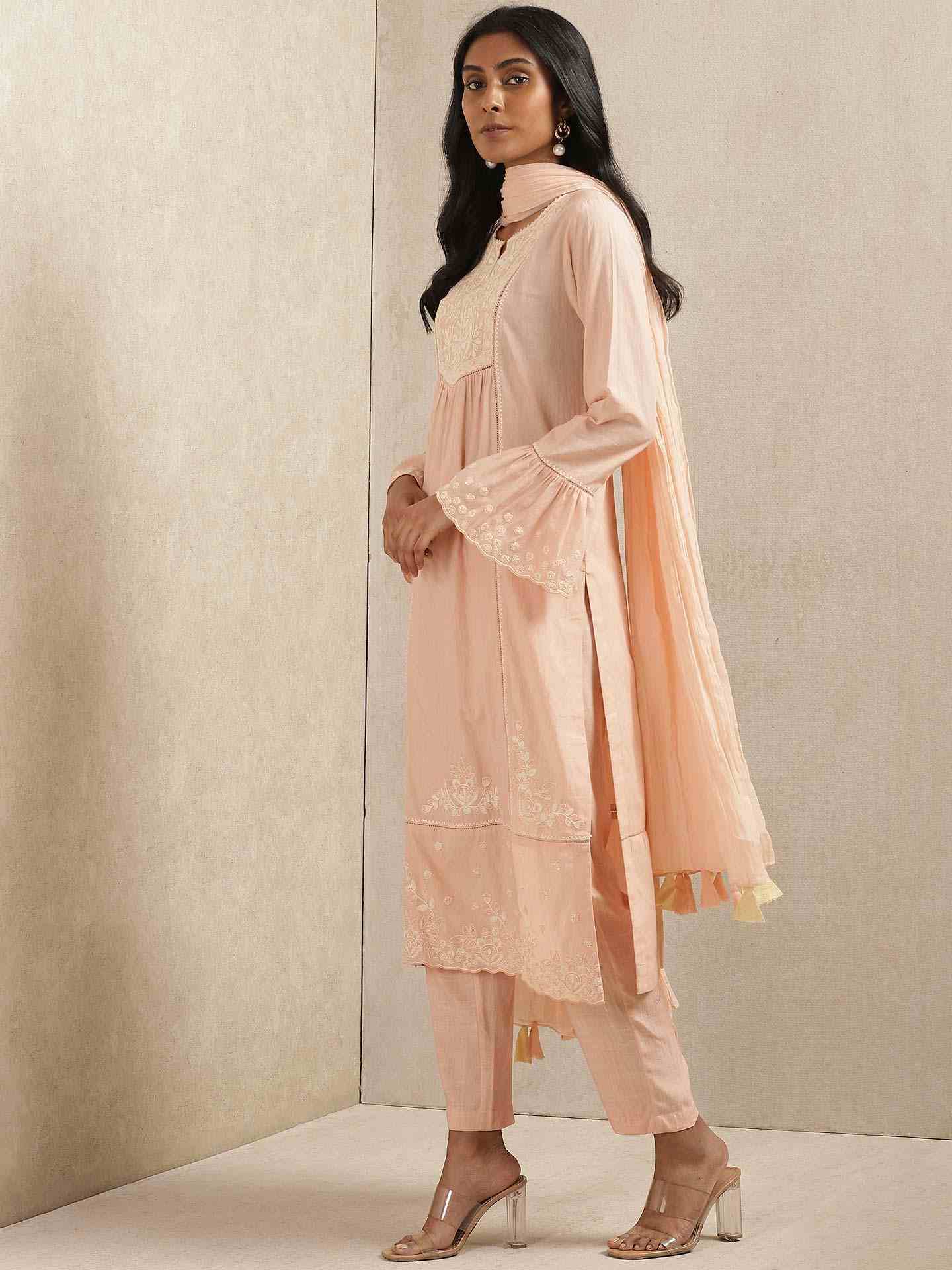 Peach Lily Cotton Suit Set