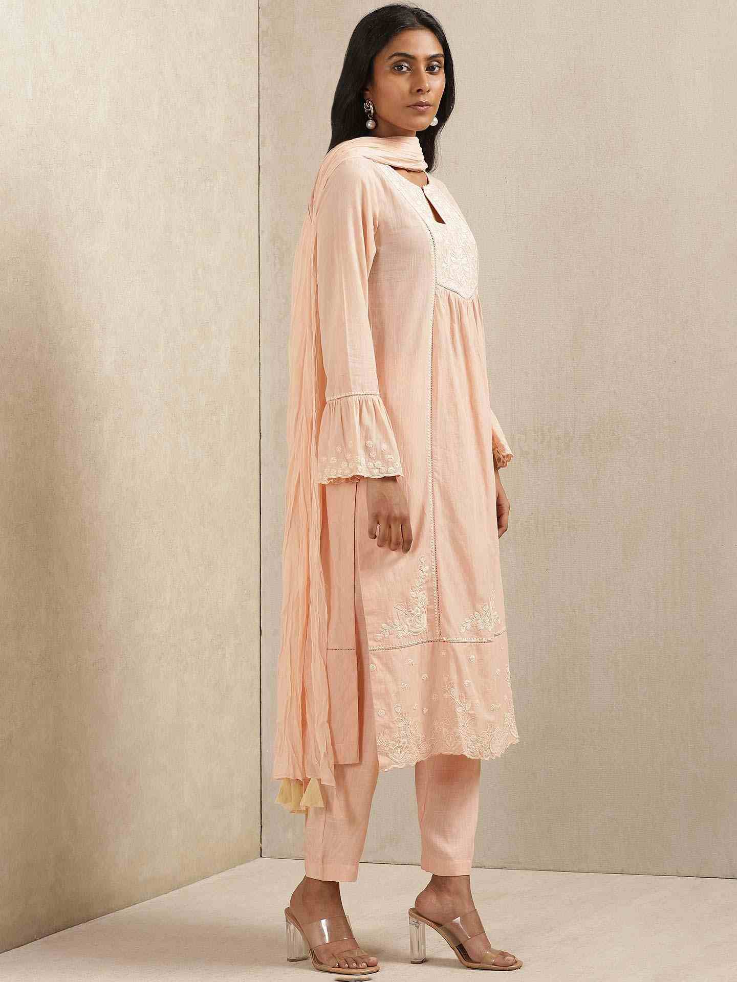 Peach Lily Cotton Suit Set