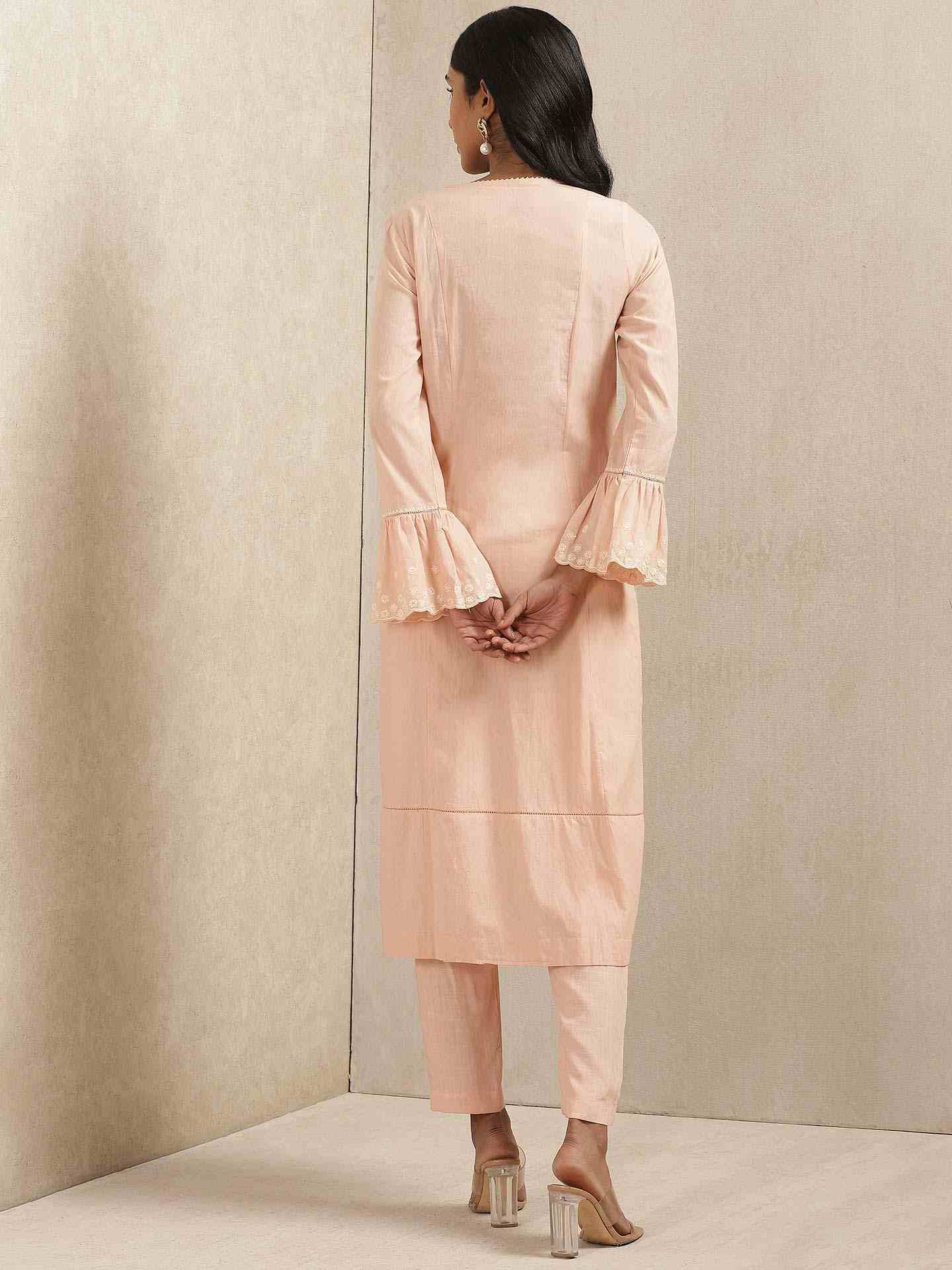 Peach Lily Cotton Suit Set