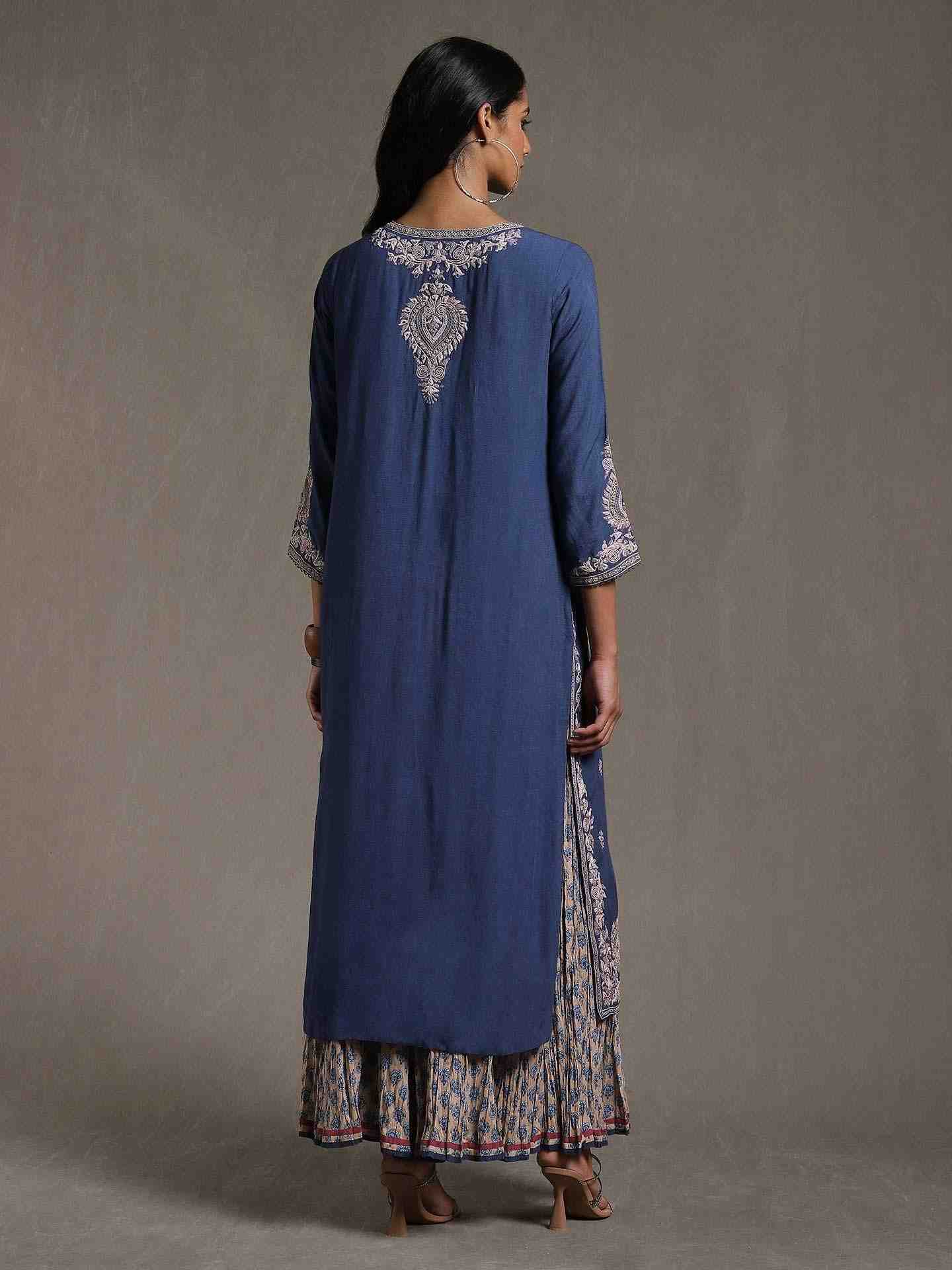 Blue Dori Paisley Sharara Set