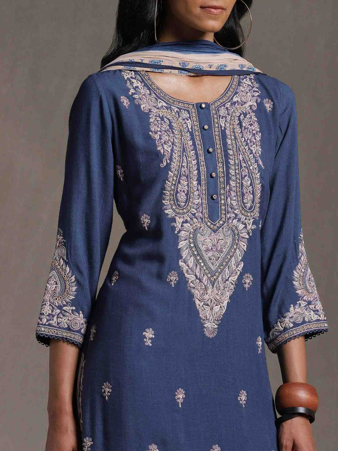 Blue Dori Paisley Sharara Set
