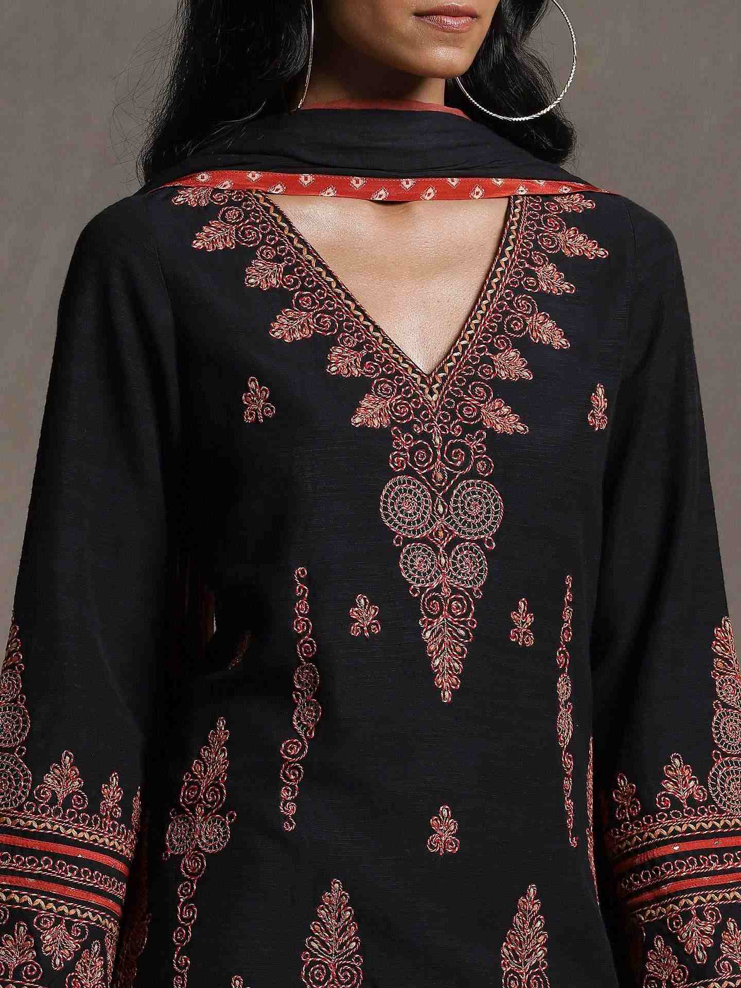 Black Romani Sharara Set