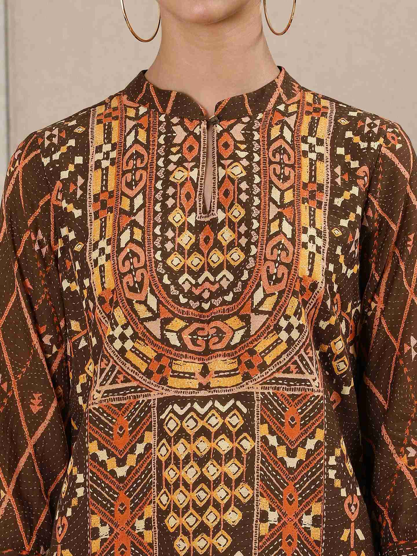 Chocolate Brown Alvira Layout Suit Set