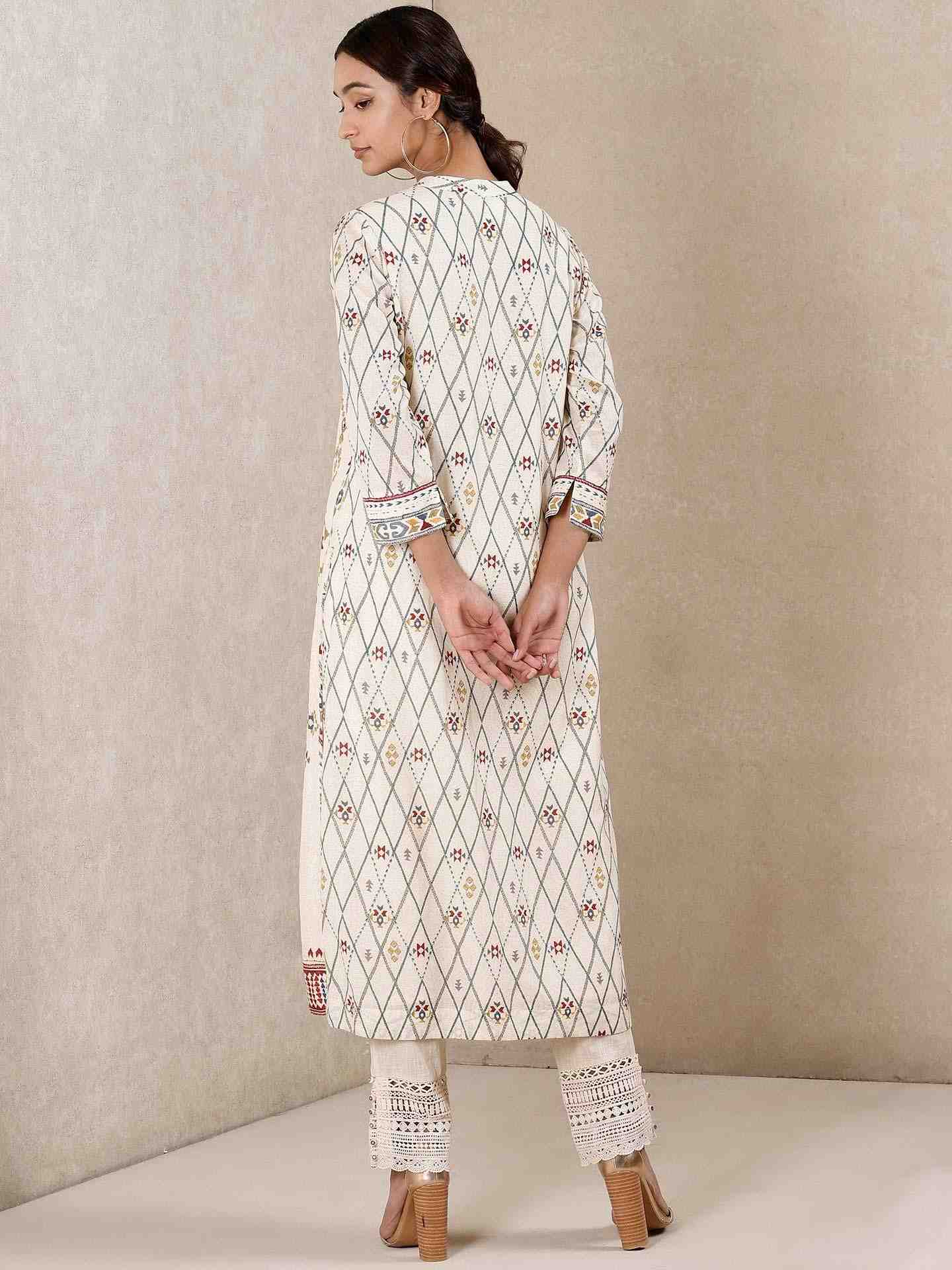 Off White Alvira Layout Suit Set