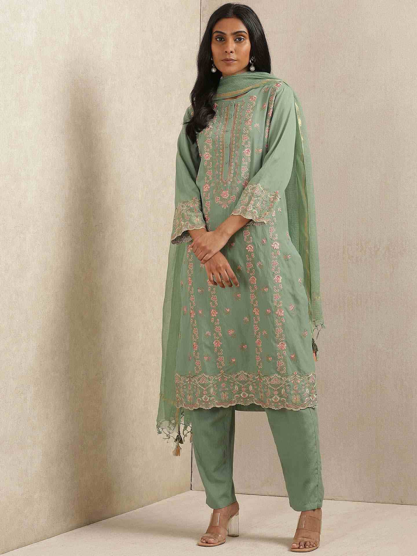 Green Gunjita Suit Set