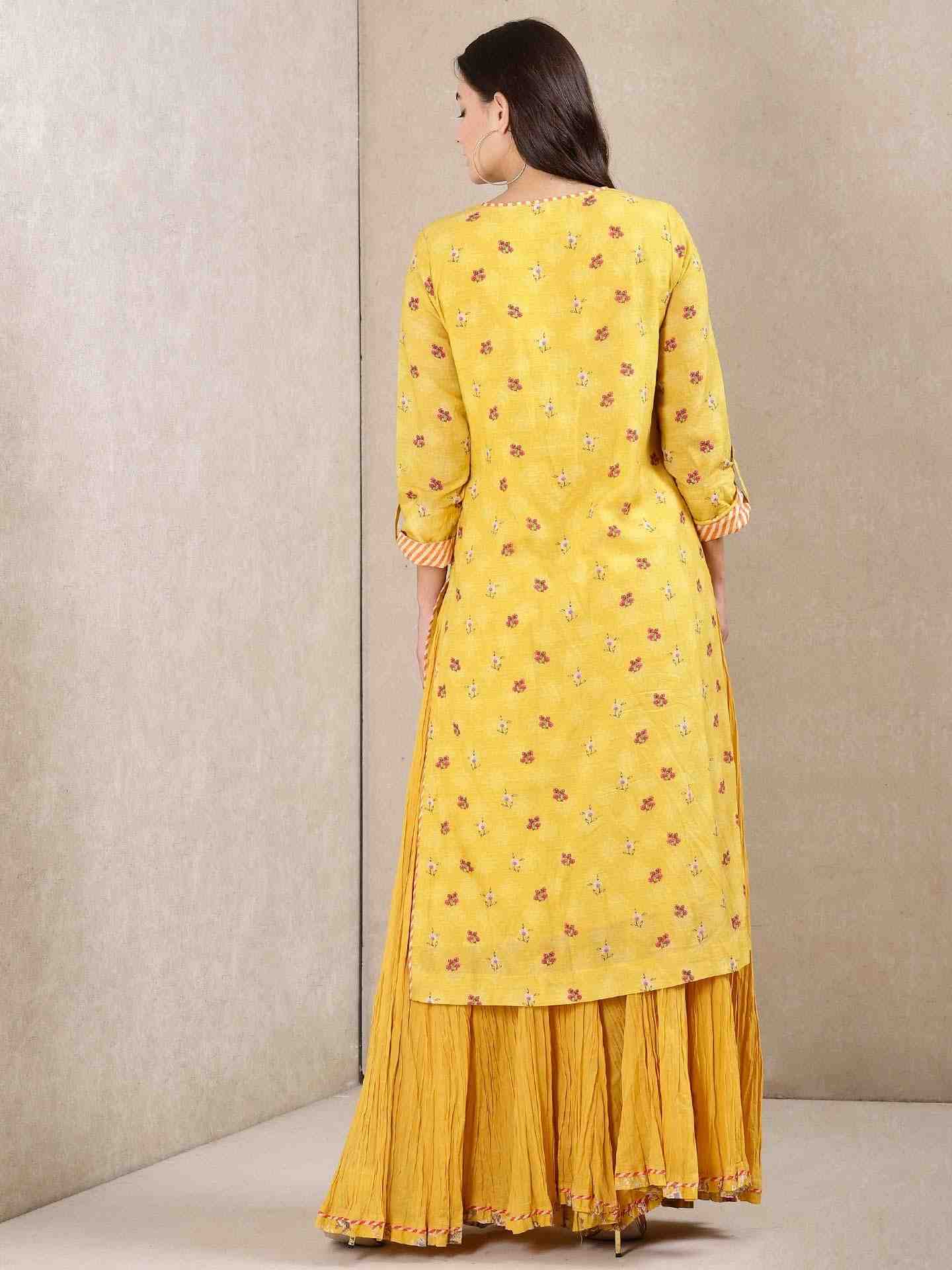 Yellow Vintage Bright Sharara Set
