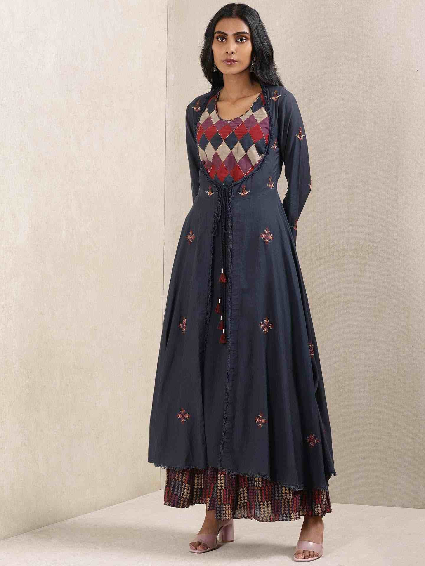 Blue Alvira Solid Kurta Set