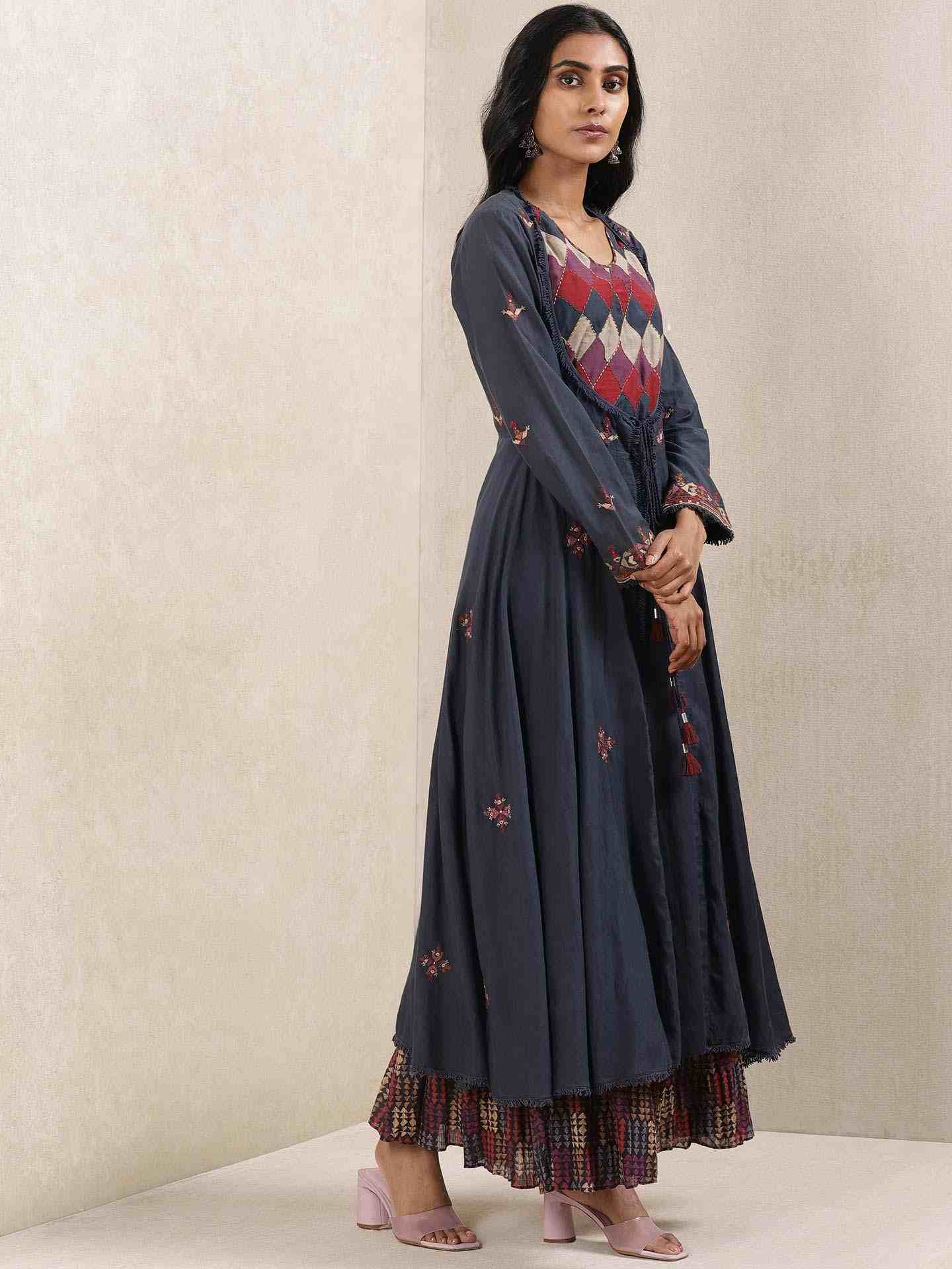 Blue Alvira Solid Kurta Set