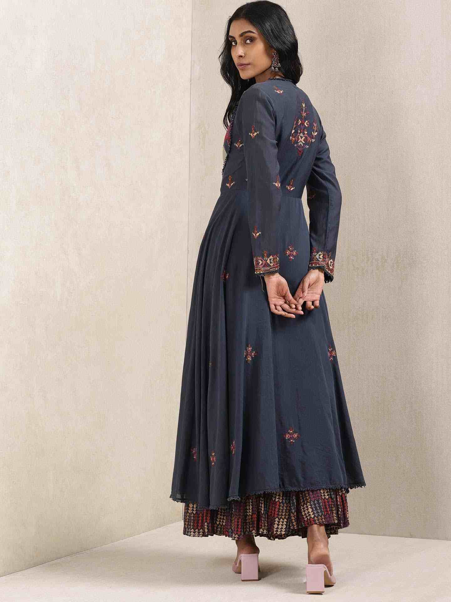 Blue Alvira Solid Kurta Set