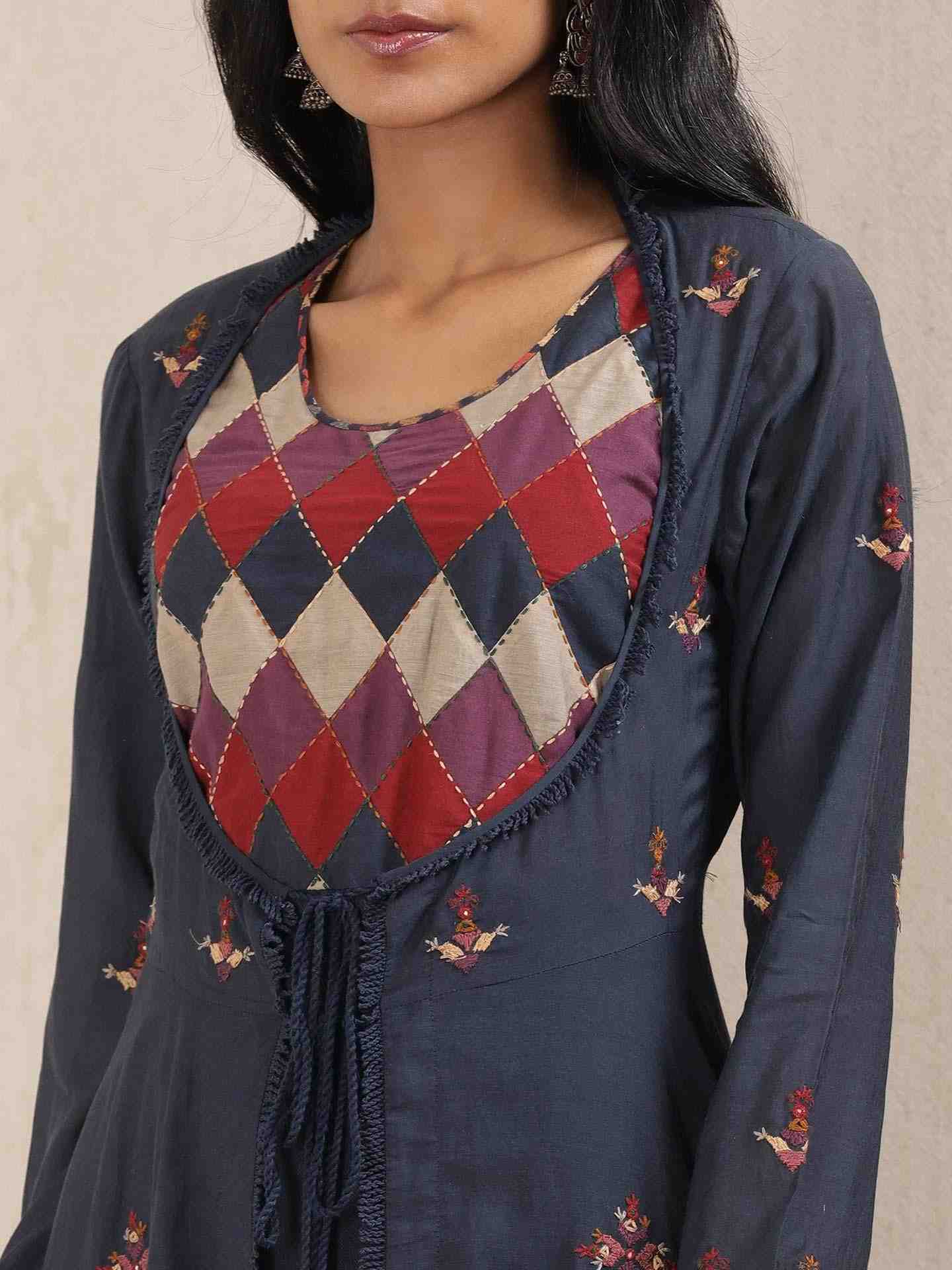 Blue Alvira Solid Kurta Set