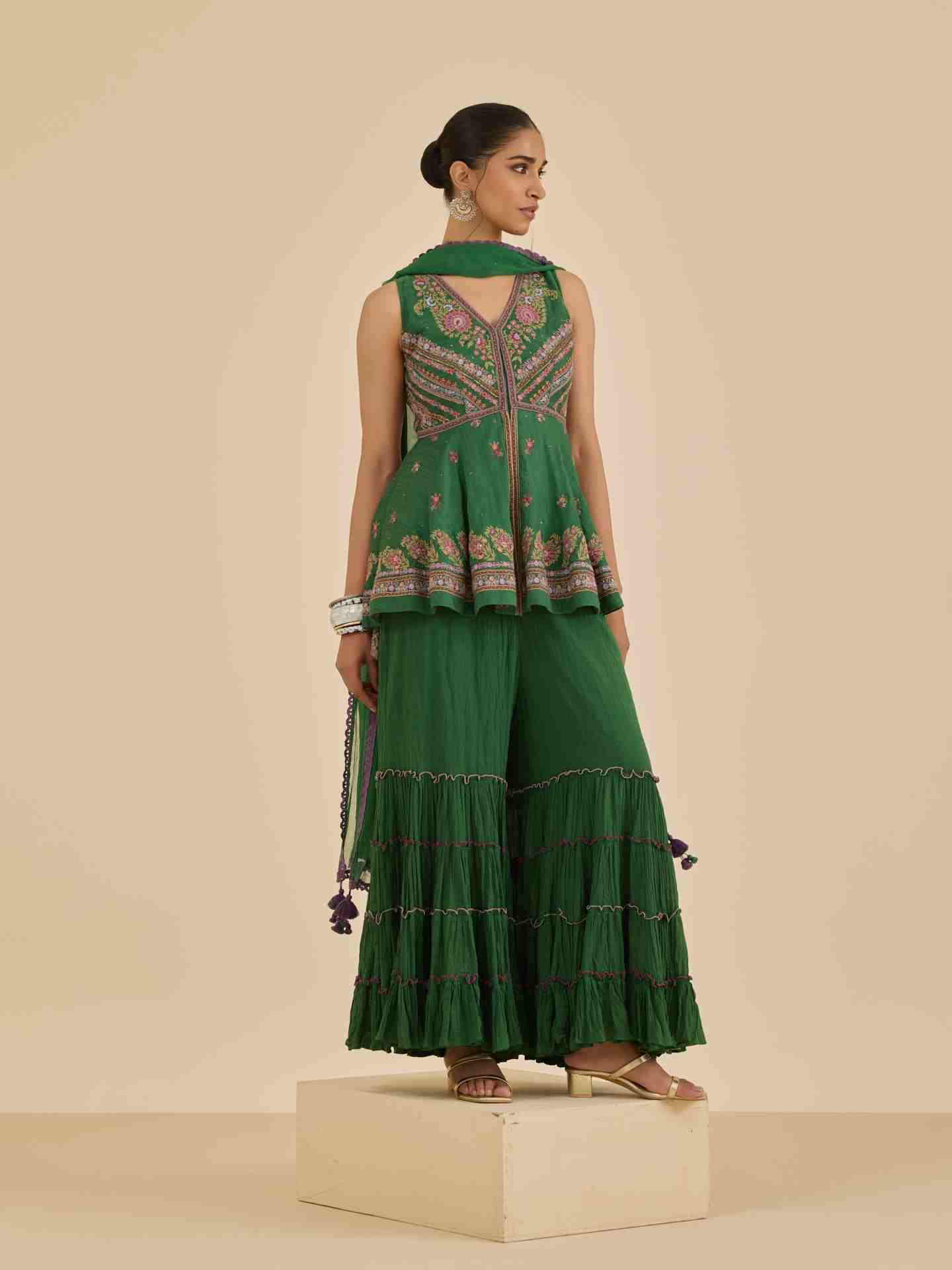 Green Kimiko Solid  Suit Set