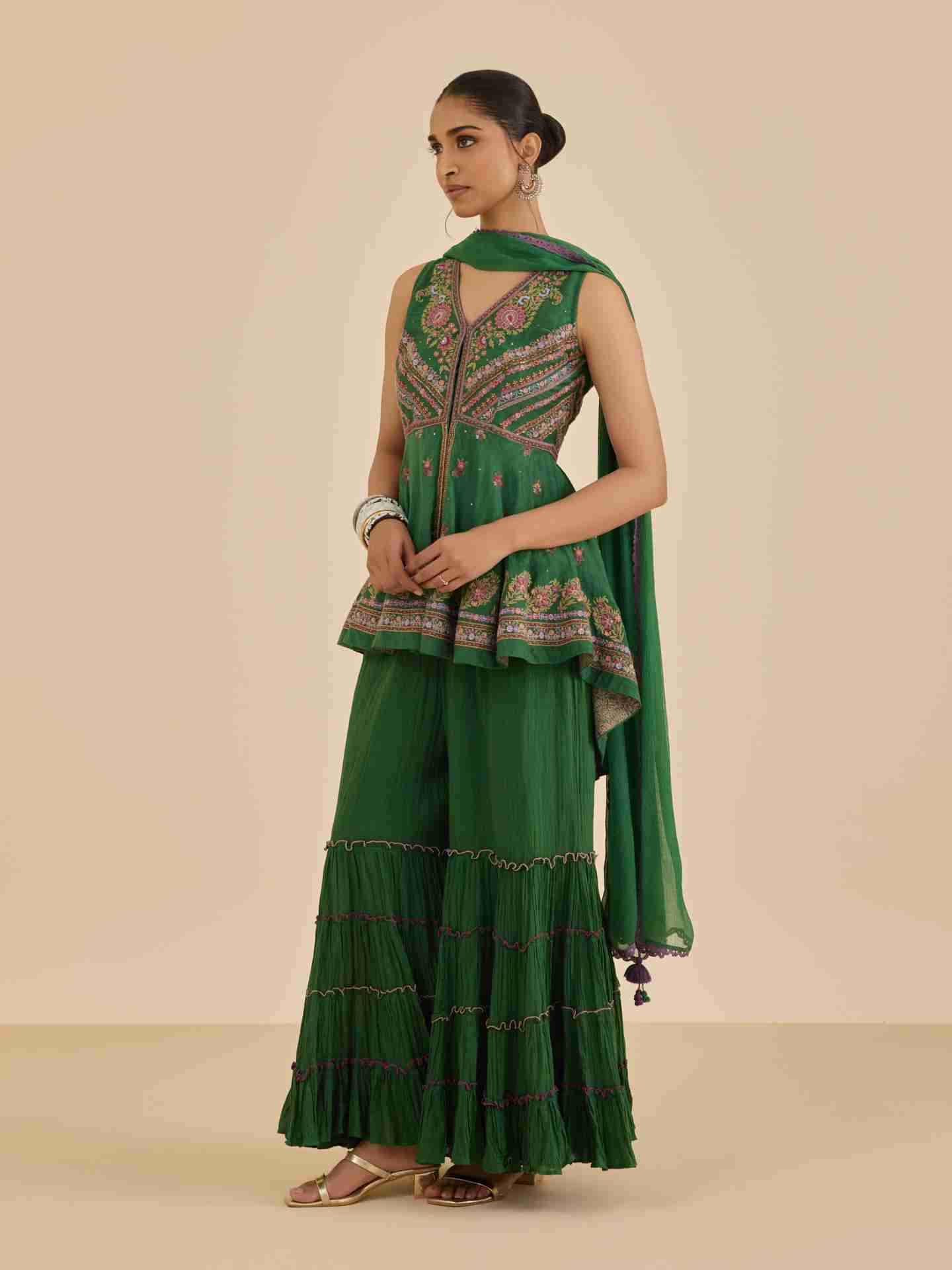 Green Kimiko Solid  Suit Set