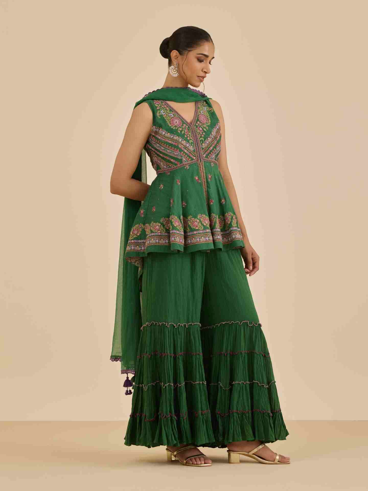 Green Kimiko Solid  Suit Set