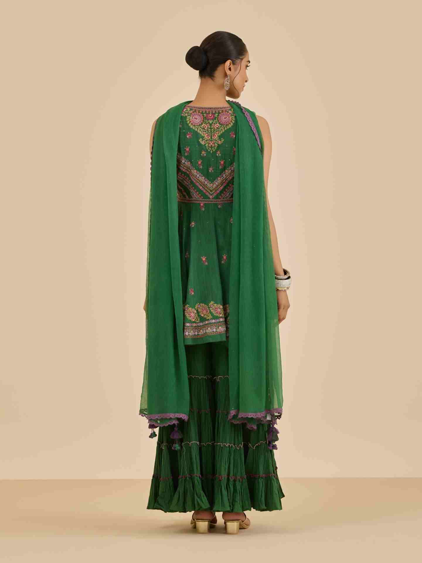 Green Kimiko Solid  Suit Set