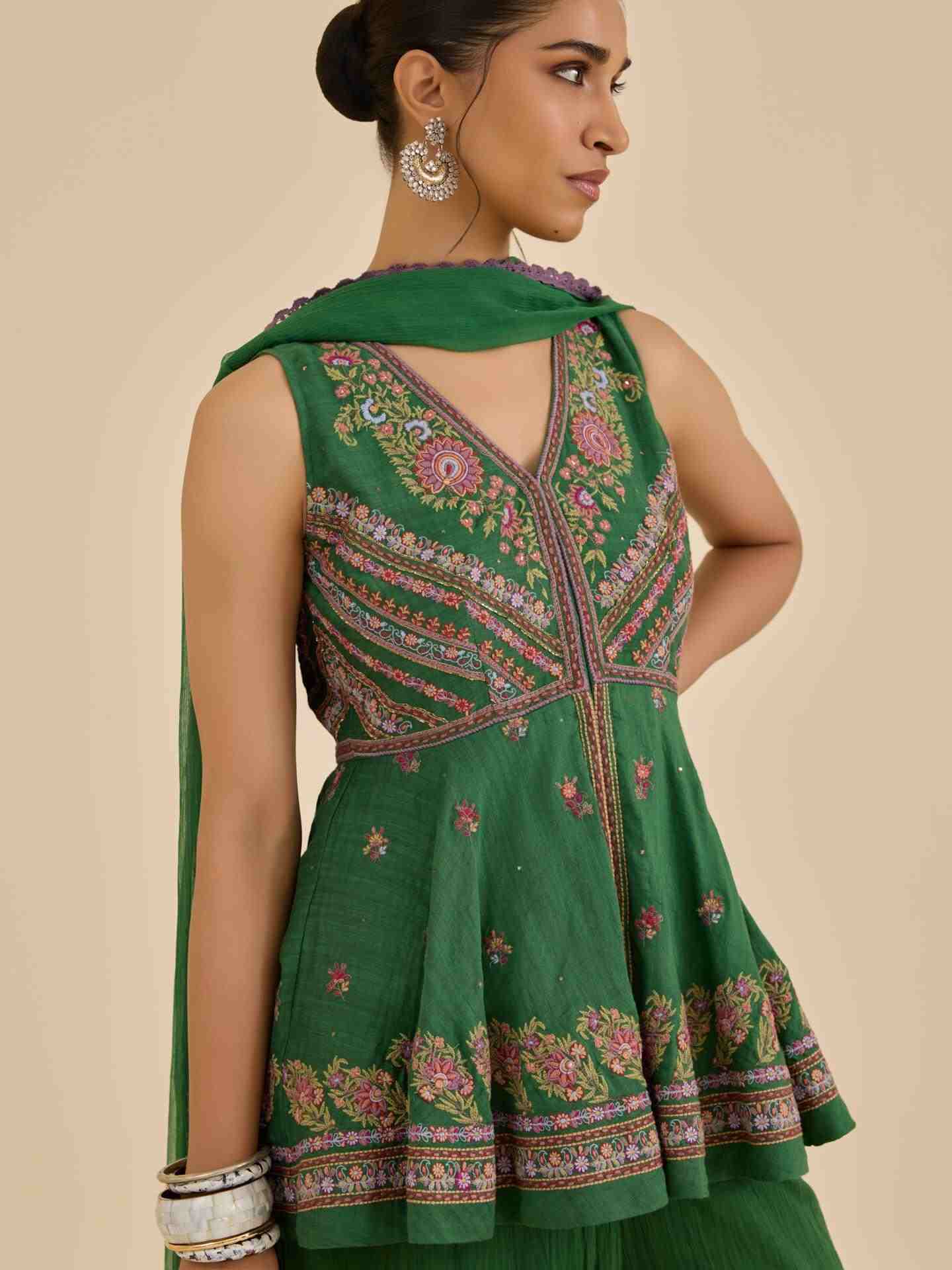 Green Kimiko Solid  Suit Set