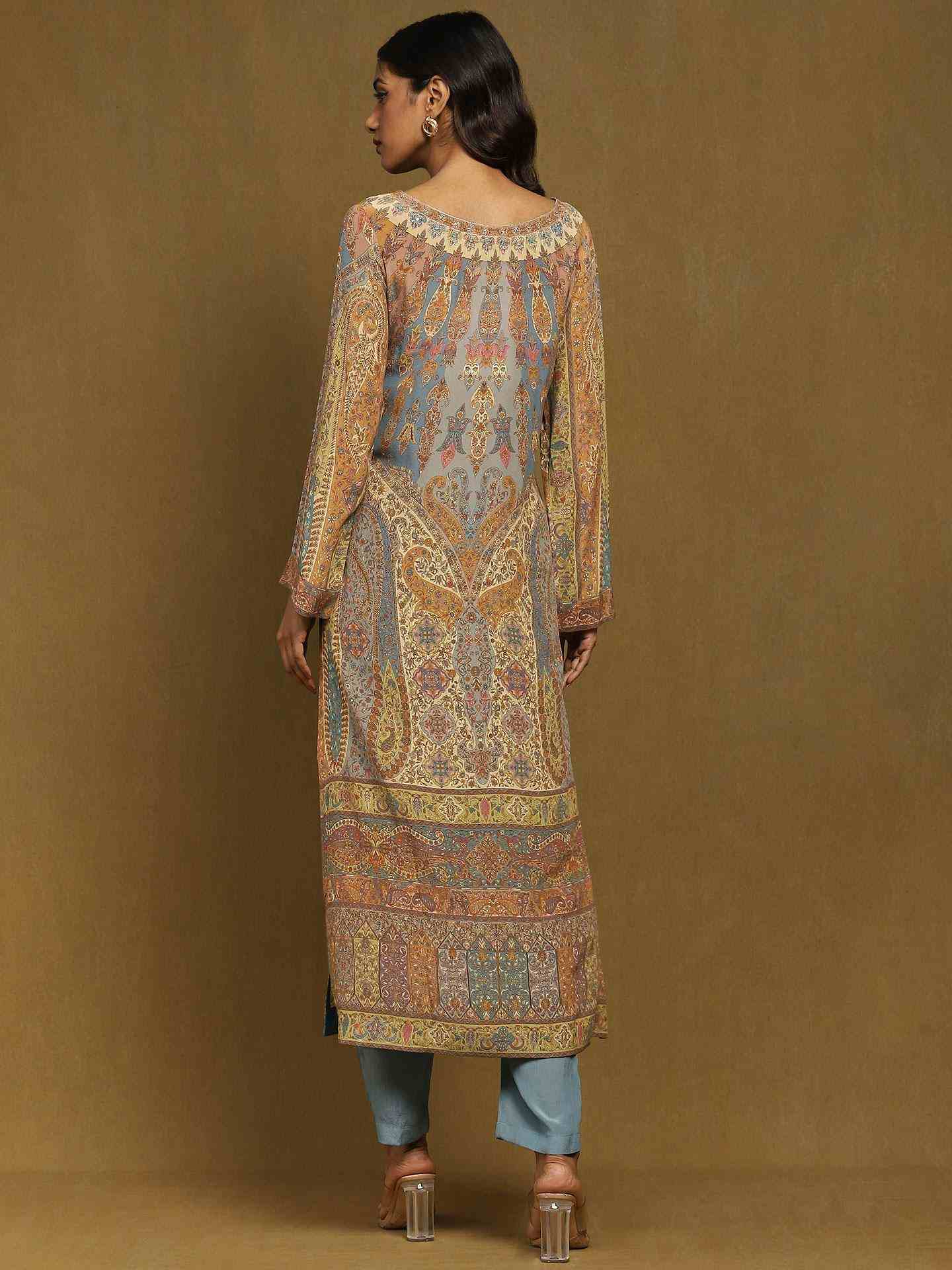 Blue & Multi Jaisalmer Suit Set