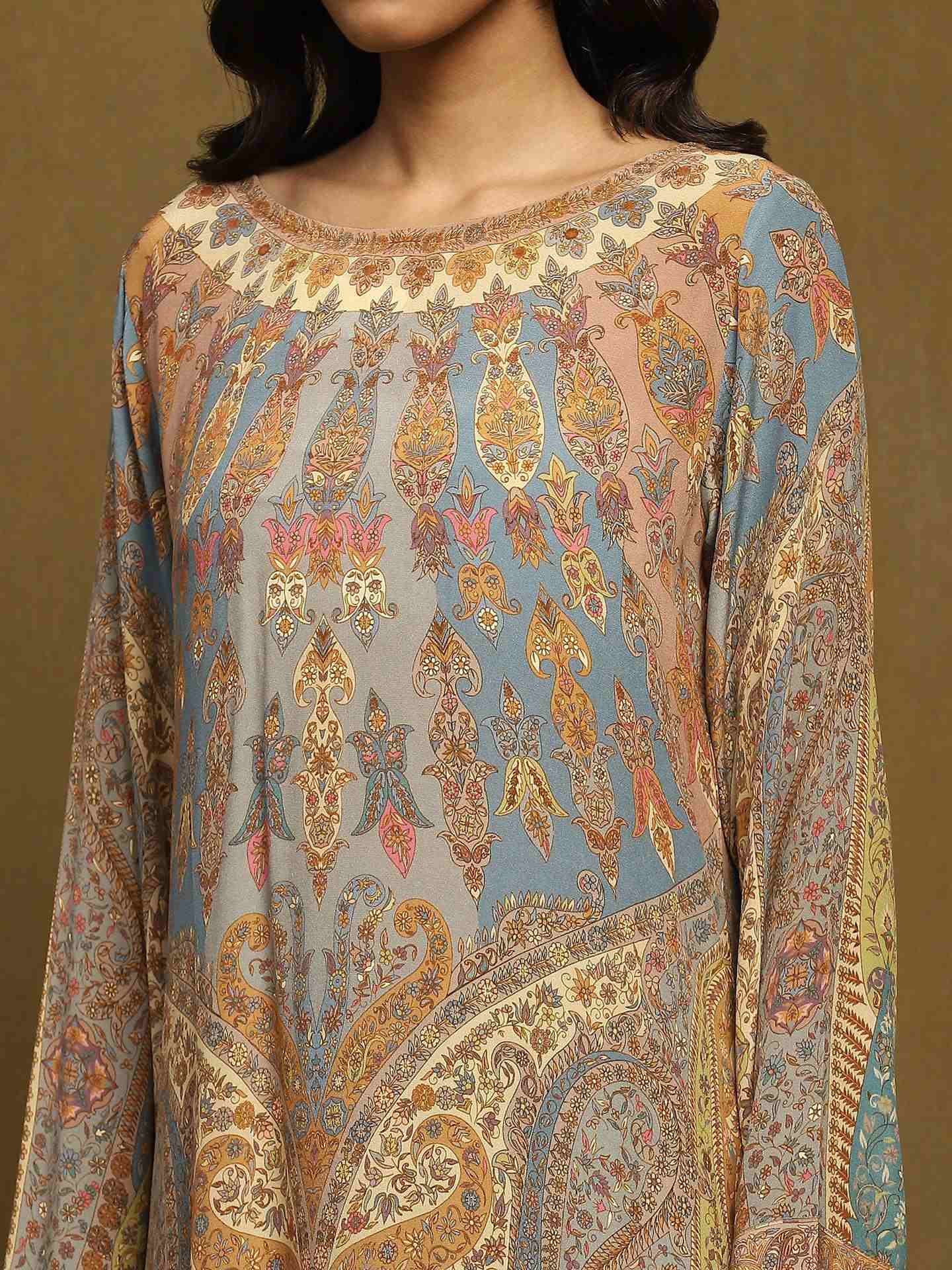 Blue & Multi Jaisalmer Suit Set