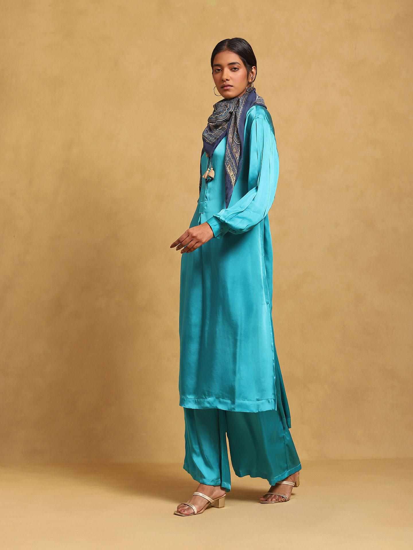 Blue Rubix Solid Suit Set