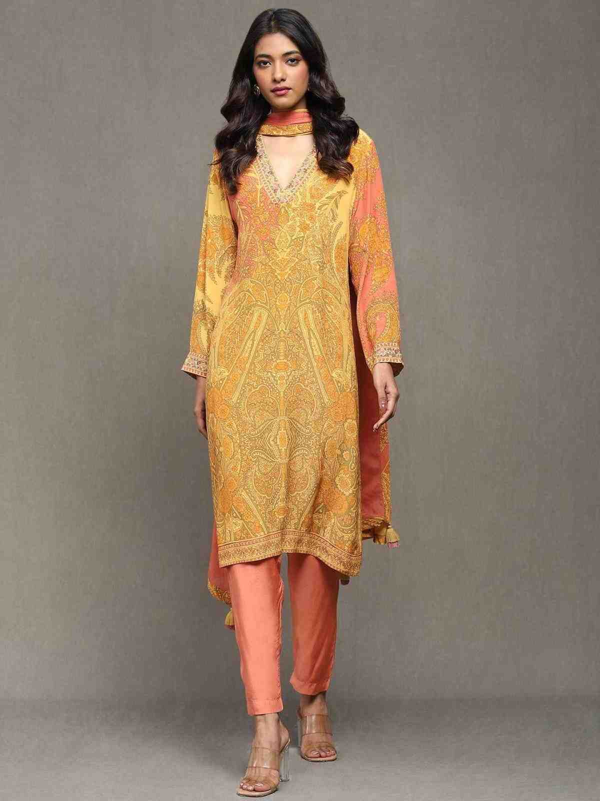 Yellow Chakori Suit Set