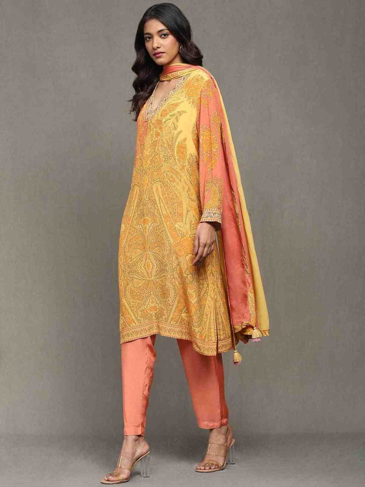 Yellow Chakori Suit Set