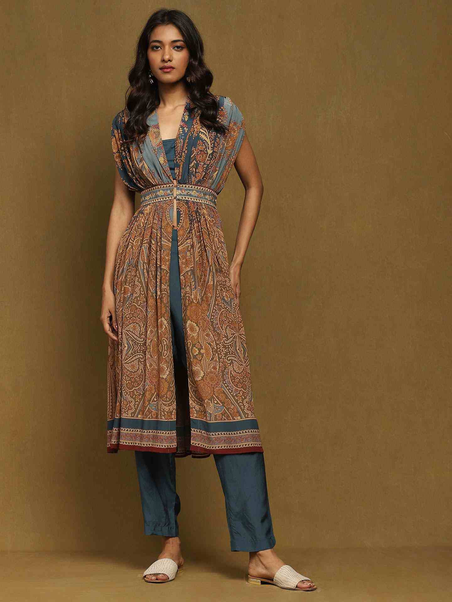 Blue & Multi Chakori Co-Ord Set