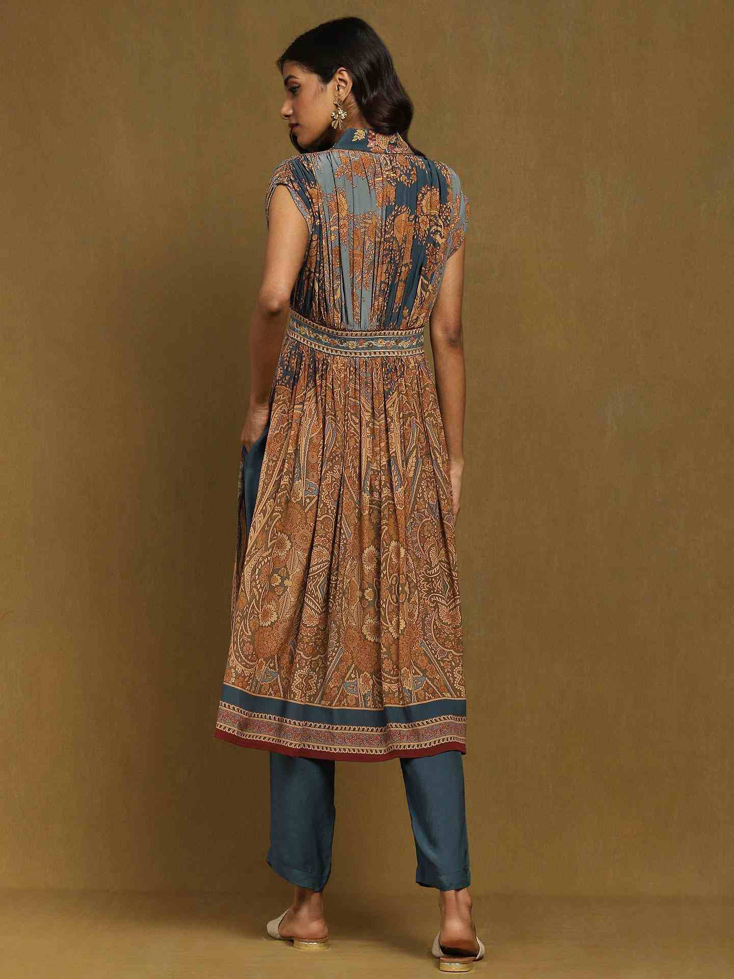 Blue & Multi Chakori Co-Ord Set